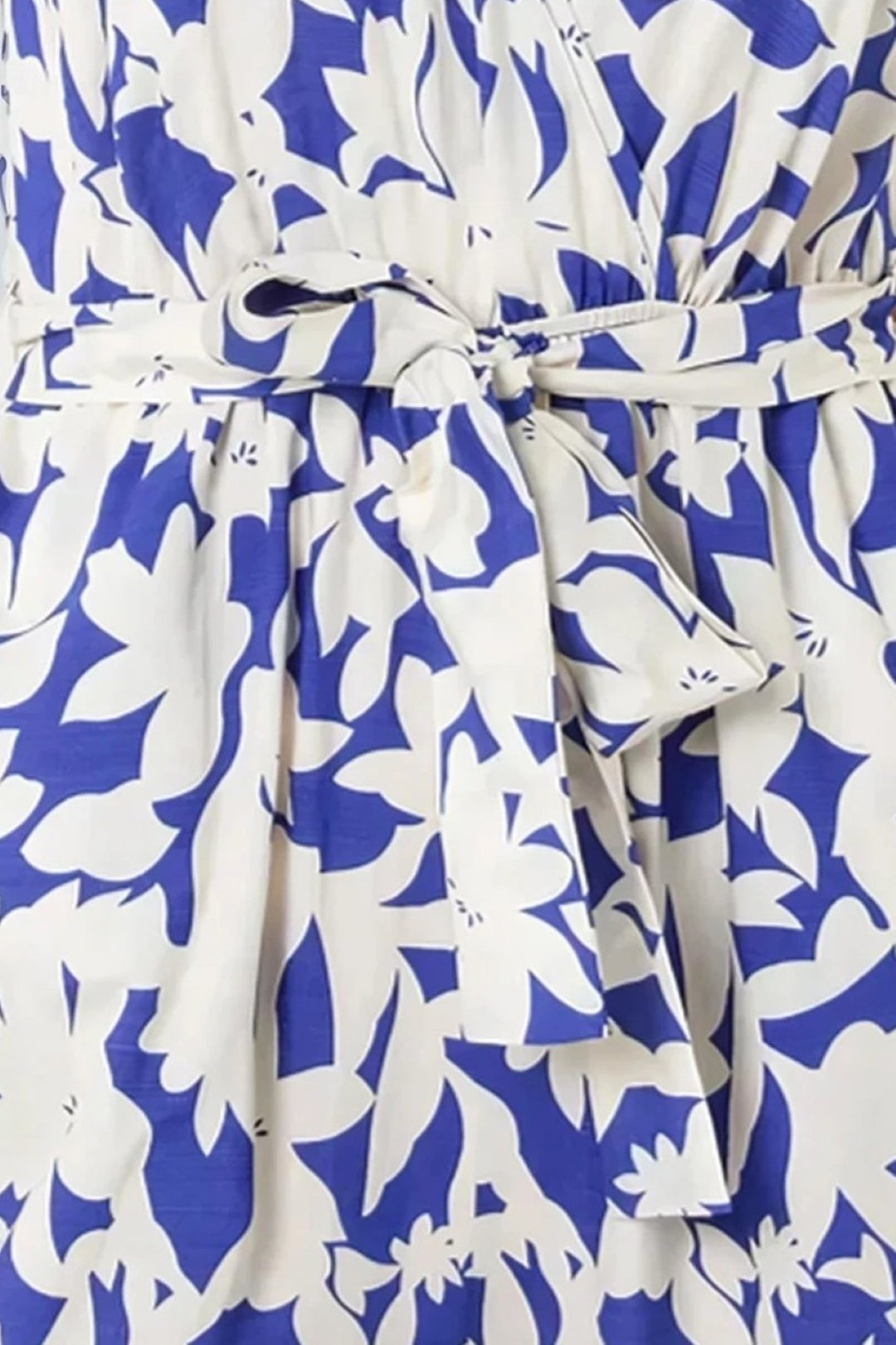 Blue Floral Wide-Leg Wrap Jumpsuit-4