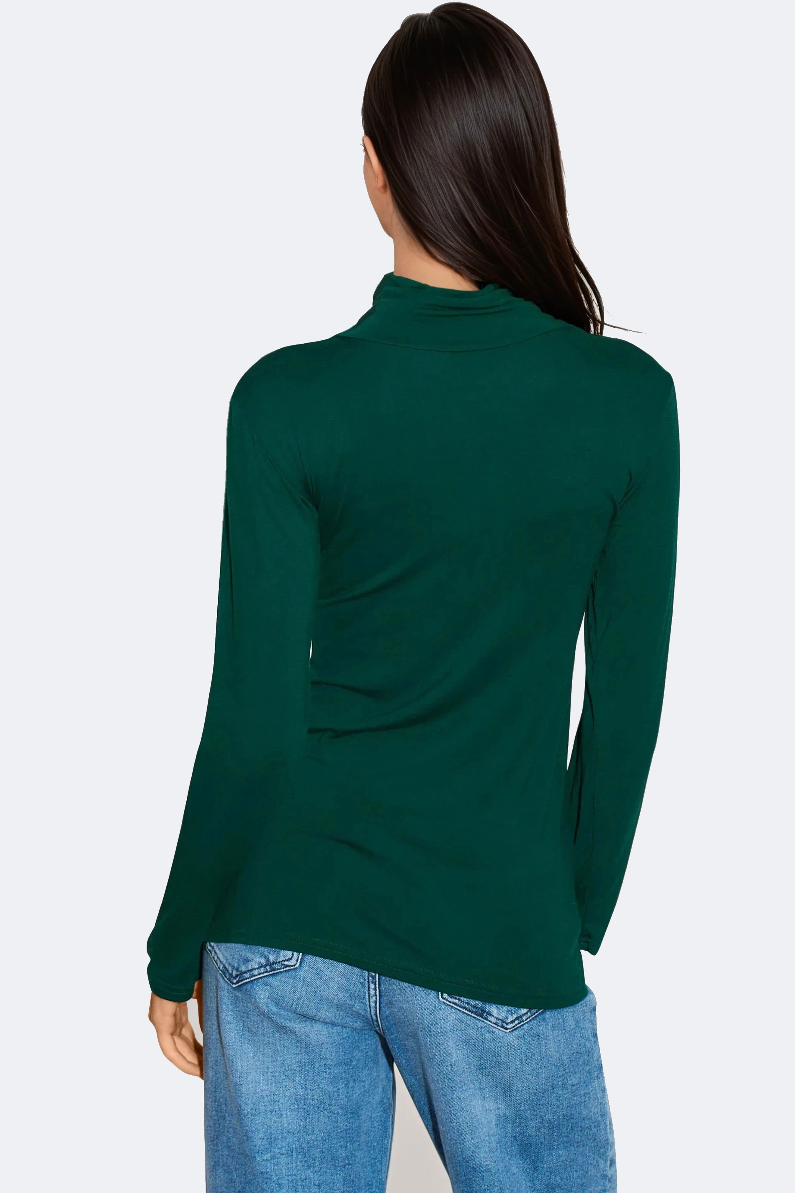 Green Turtleneck Long Sleeve Top-3
