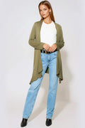 Khaki Waterfall Cardigan-0