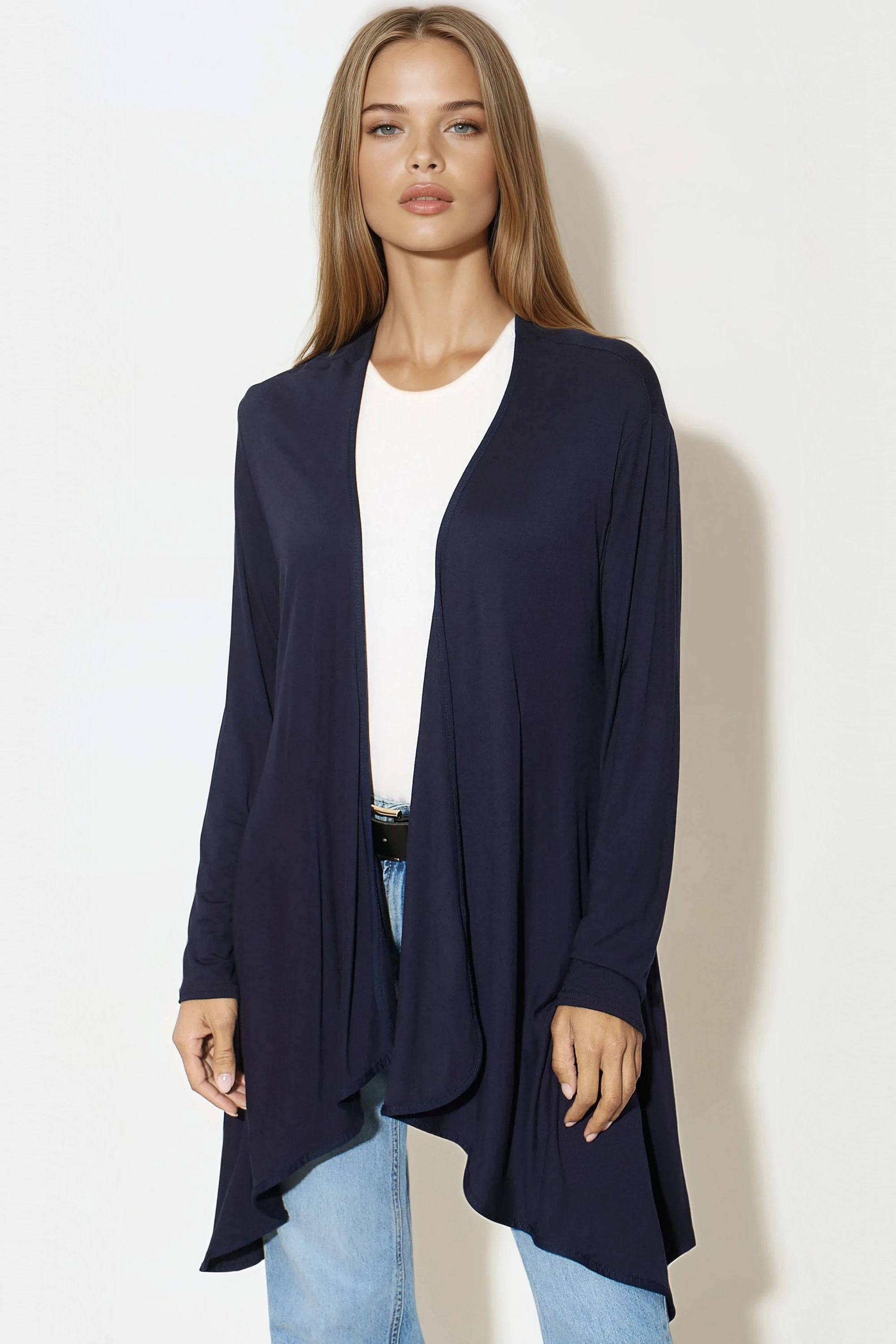 Navy Waterfall Cardigan-0