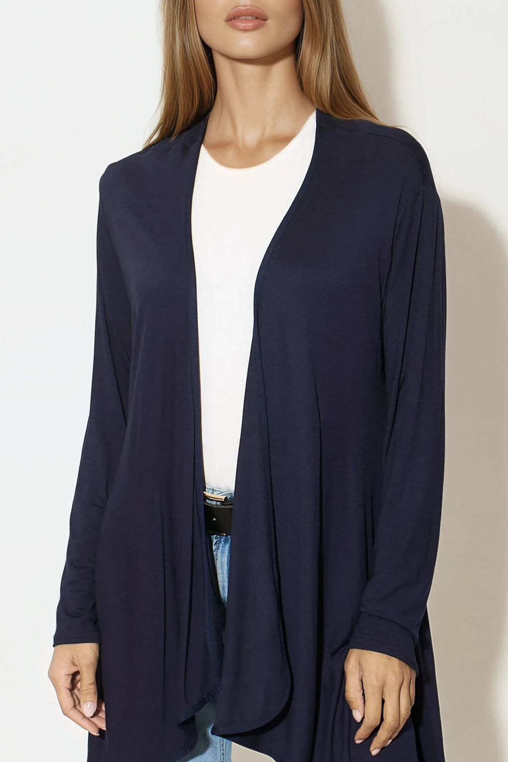 Navy Waterfall Cardigan-1