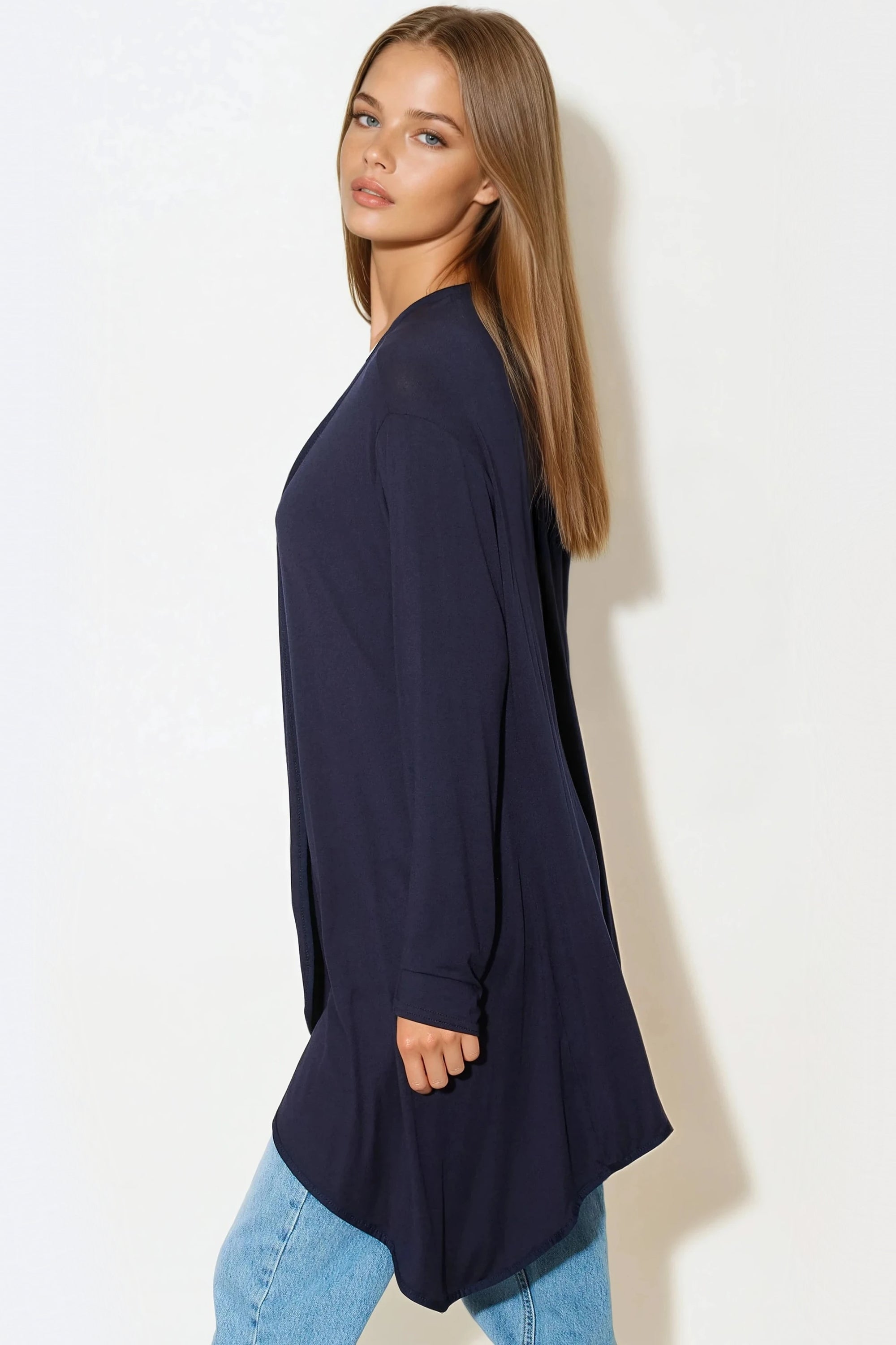 Navy Waterfall Cardigan-2