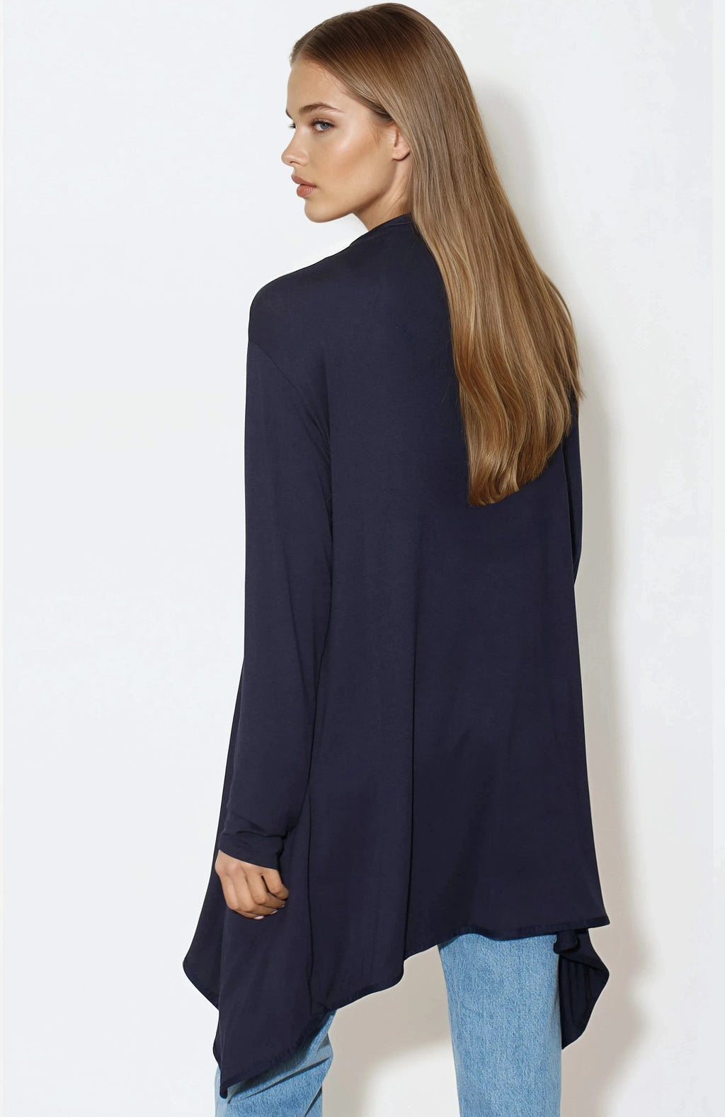 Navy Waterfall Cardigan-3