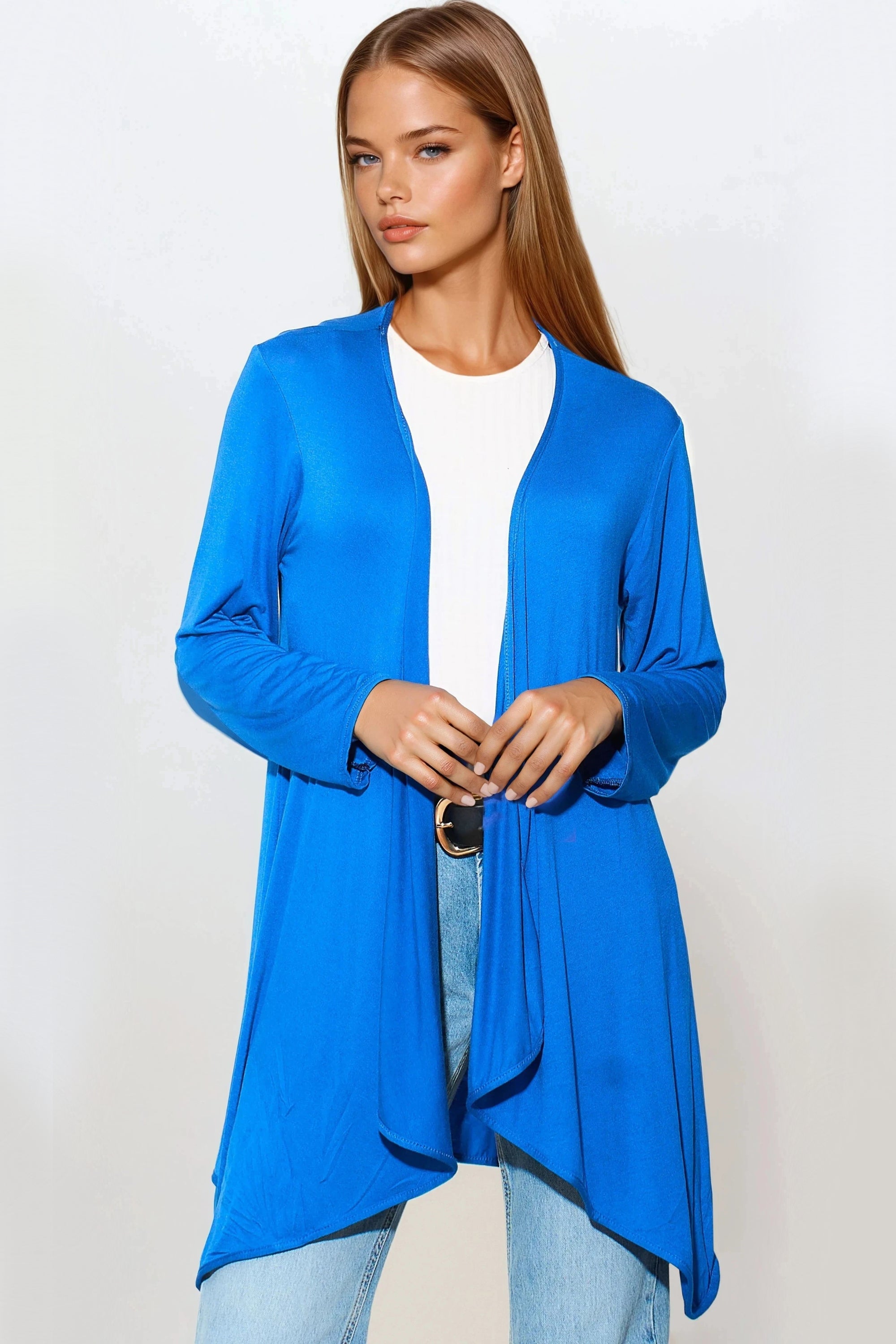 Royal Blue Waterfall Cardigan-0