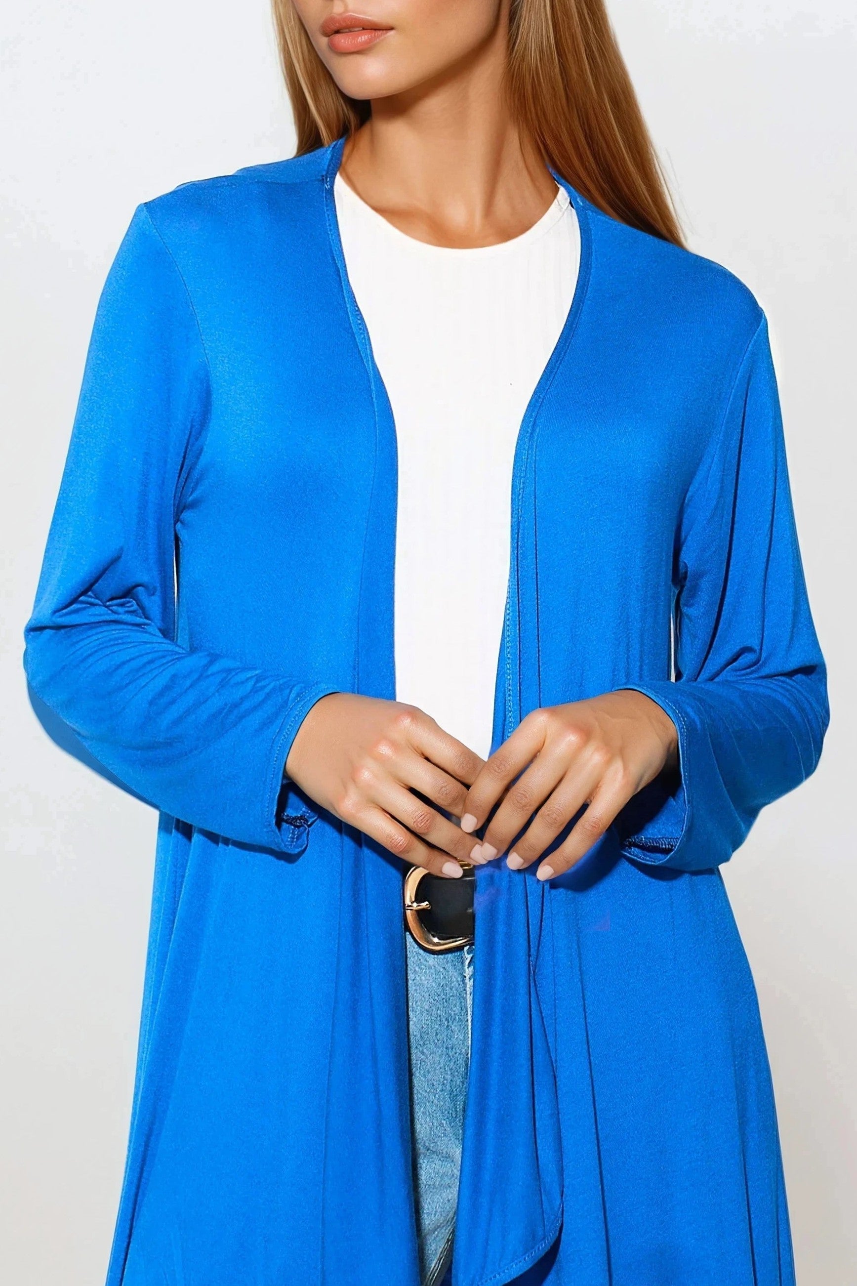 Royal Blue Waterfall Cardigan-1