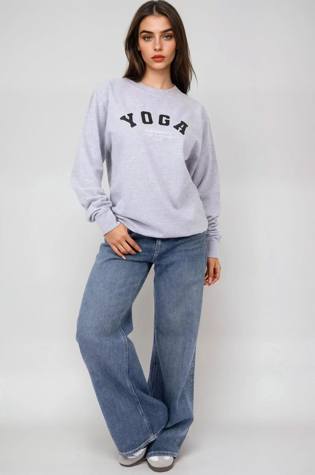 Grey Yoga Printed Sweatshirt-1