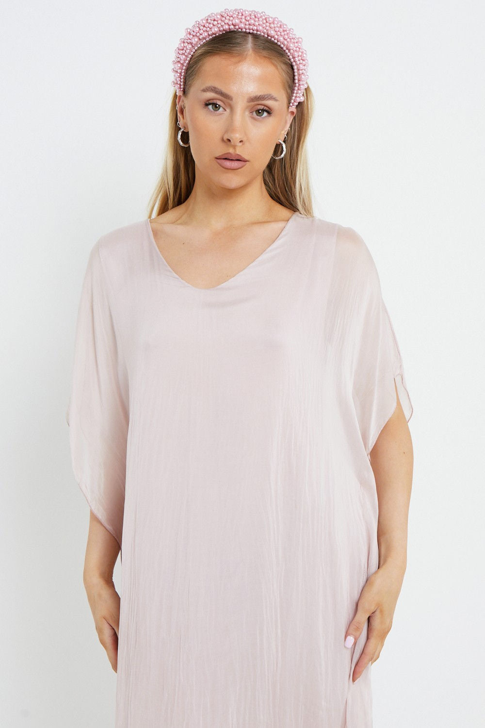 Baby Pink Statement Pearl Headband-4