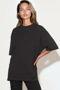 Black Logo Cotton Oversized T Shirt-0