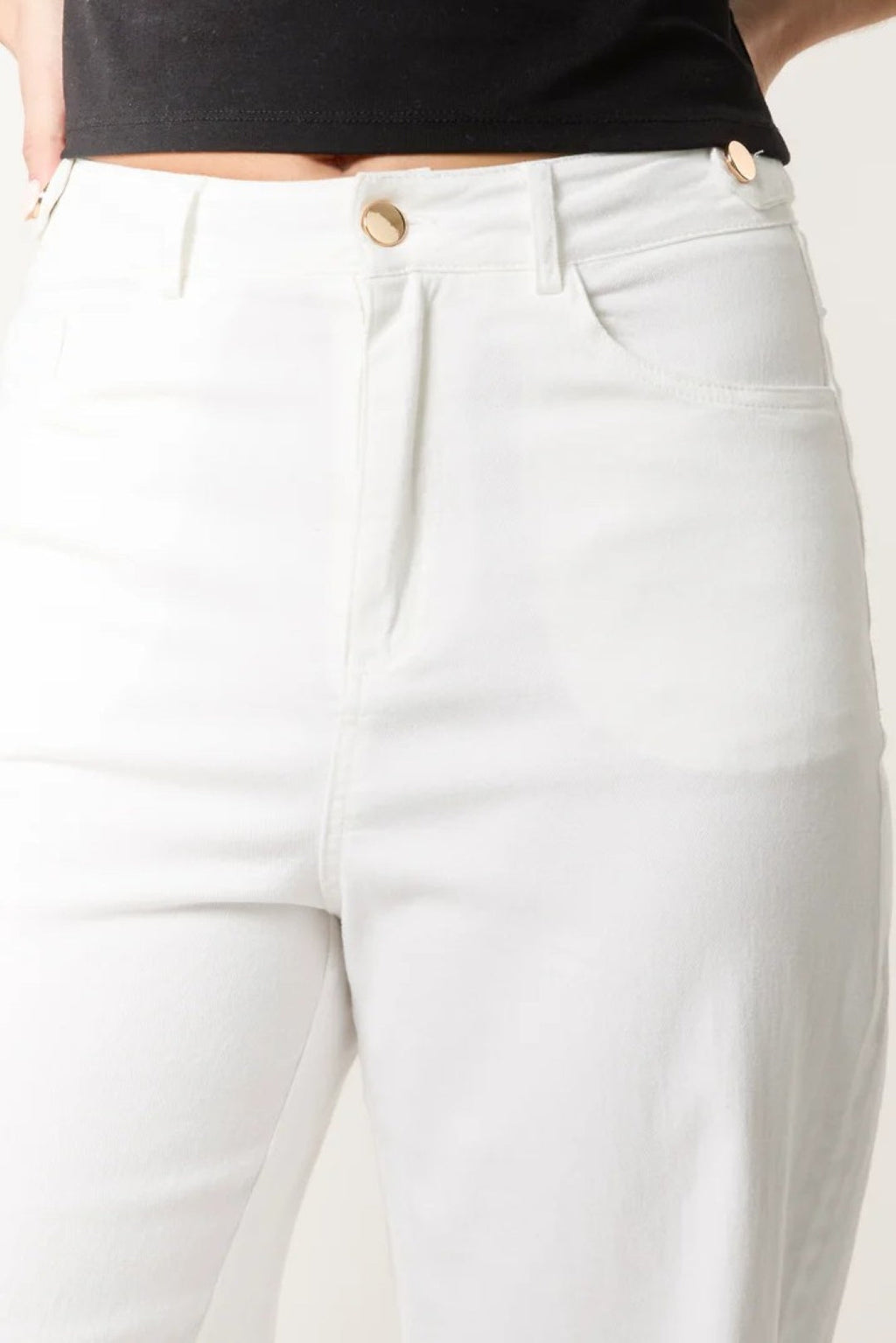 White Wide Leg Jeans-2