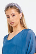 Silver Blue Statement Pearl Headband-0