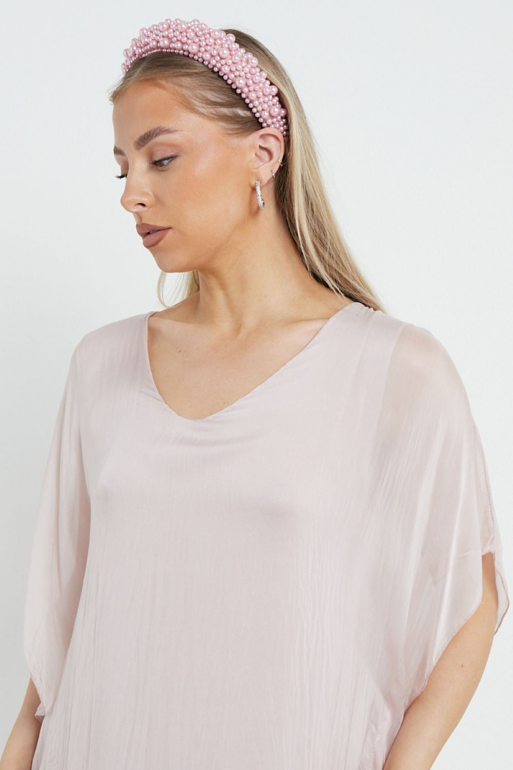 Baby Pink Statement Pearl Headband-1