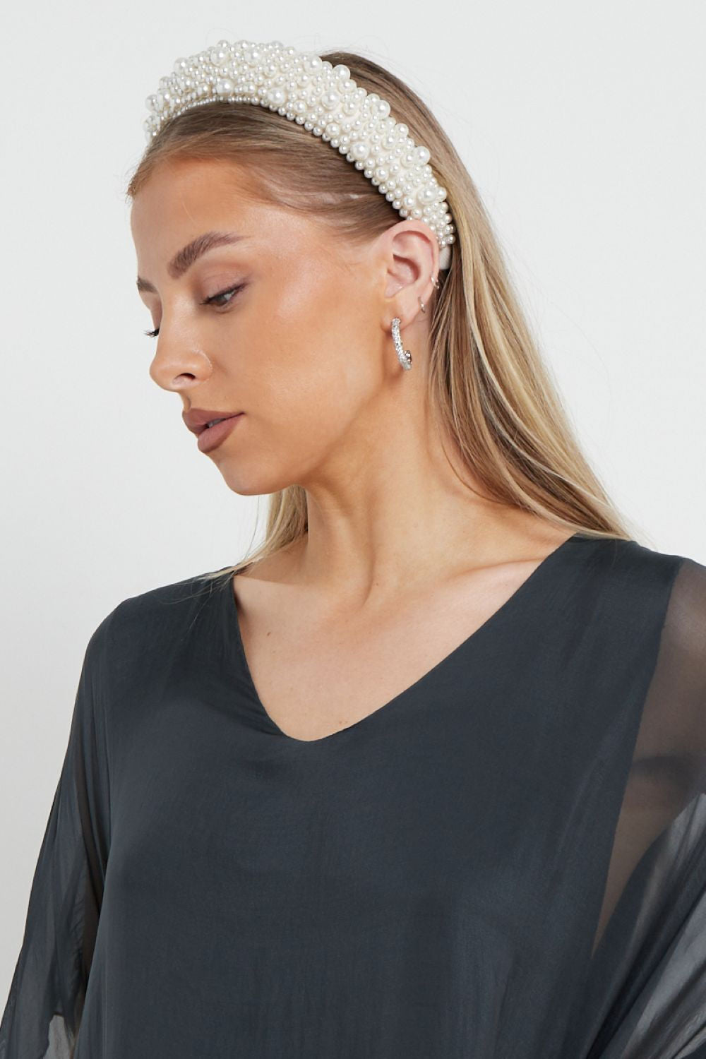 Ivory Statement Pearl Headband-1