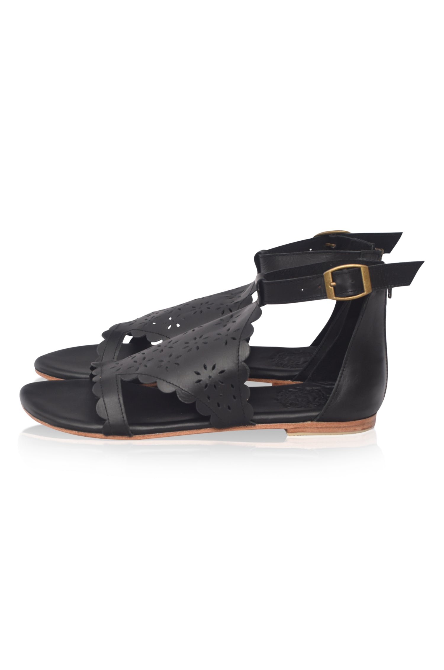 Al Fresco Cut-Out Leather Sandals-2