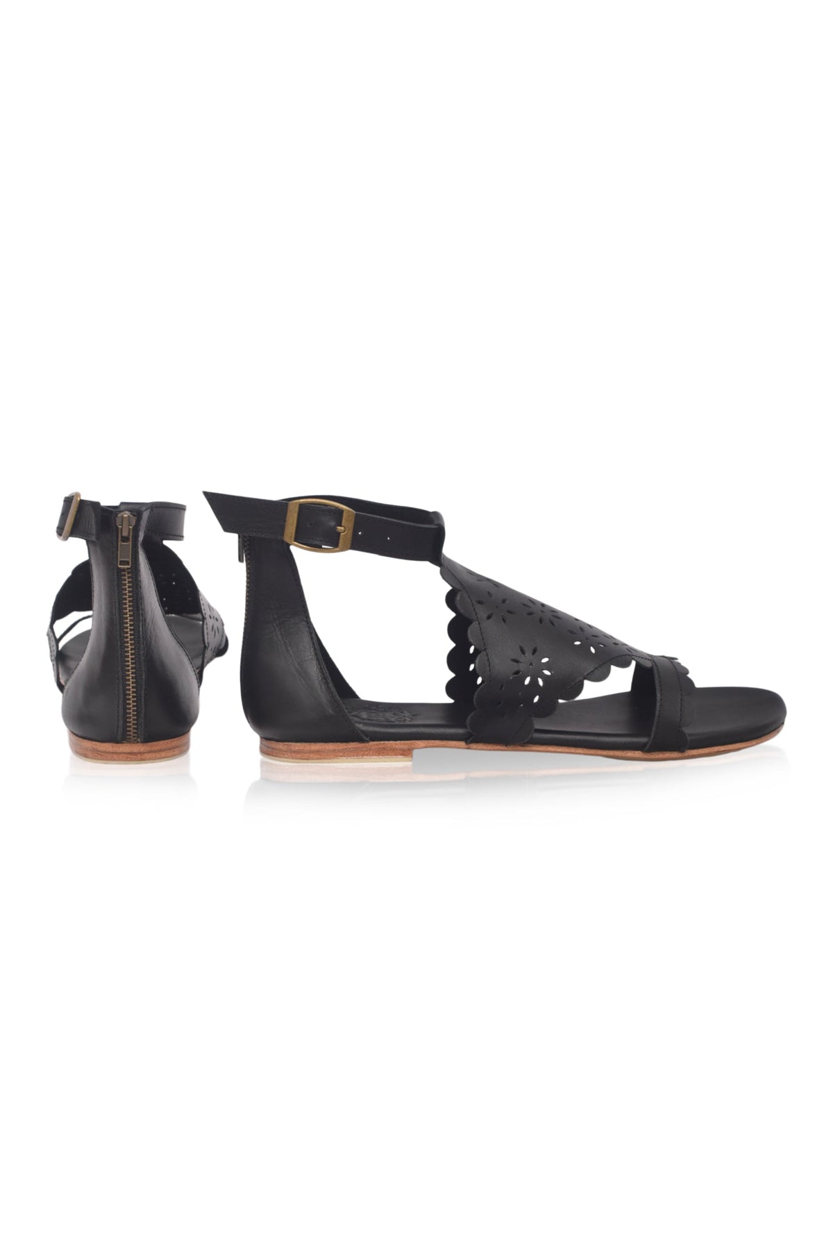Al Fresco Cut-Out Leather Sandals-3