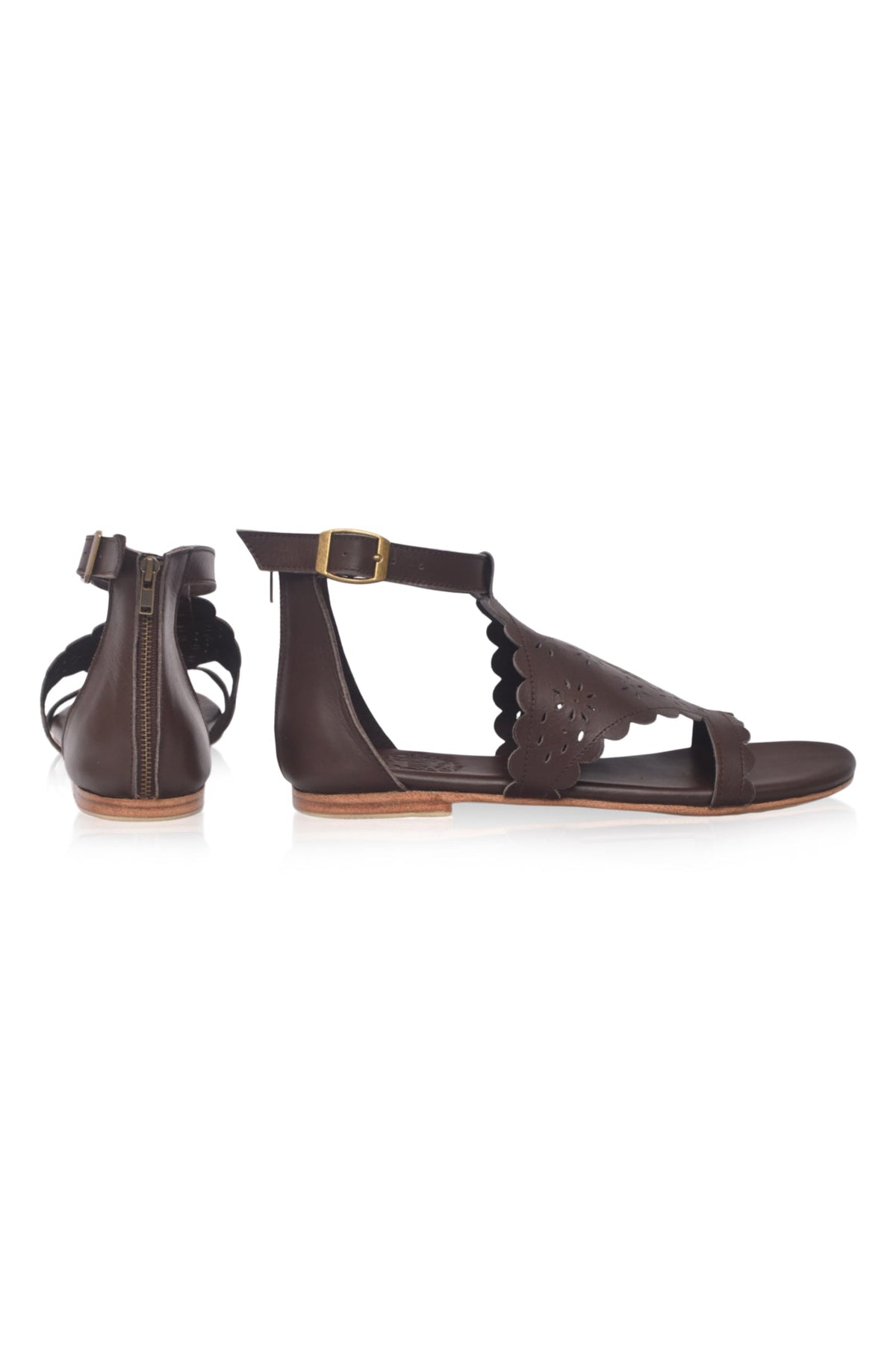 Al Fresco Cut-Out Leather Sandals-3