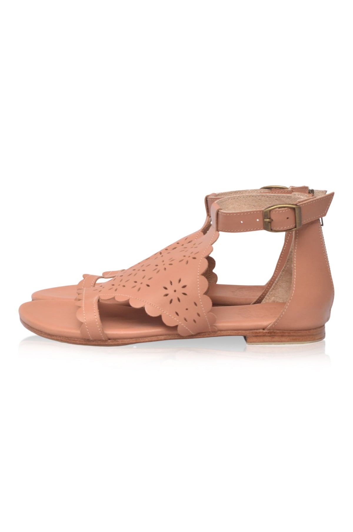 Al Fresco Cut-Out Leather Sandals-3