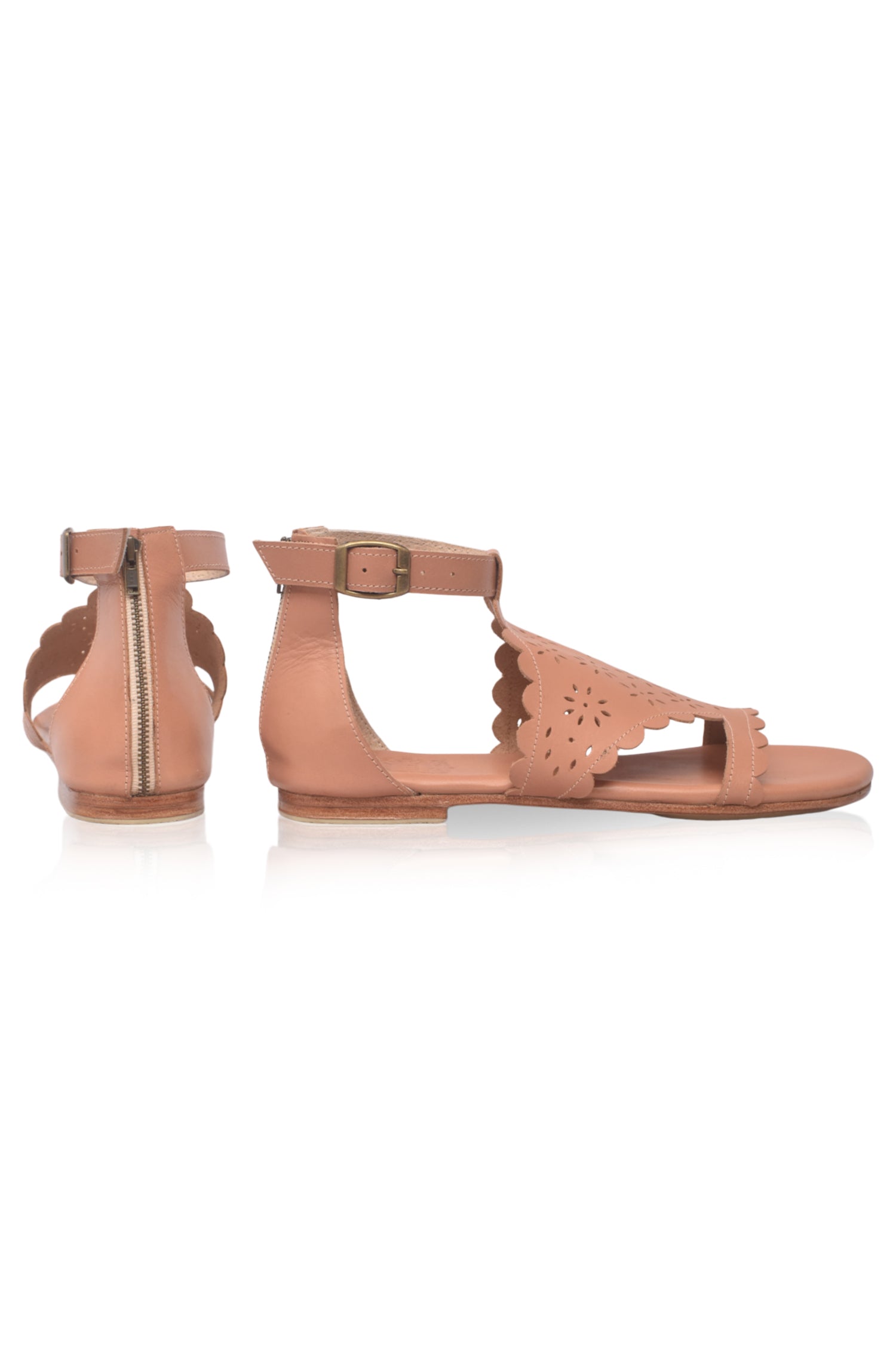 Al Fresco Cut-Out Leather Sandals-2