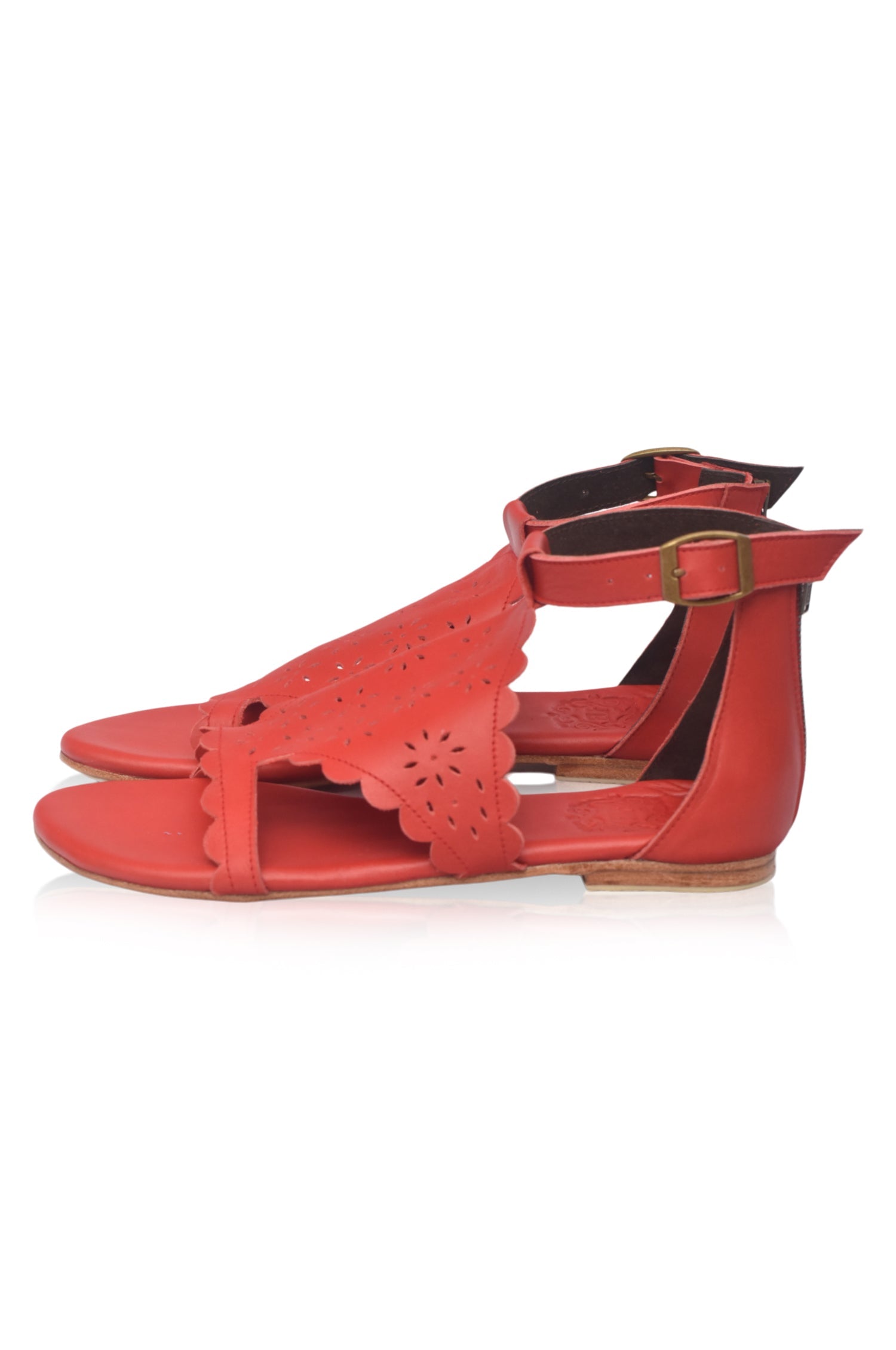 Al Fresco Cut-Out Leather Sandals-2