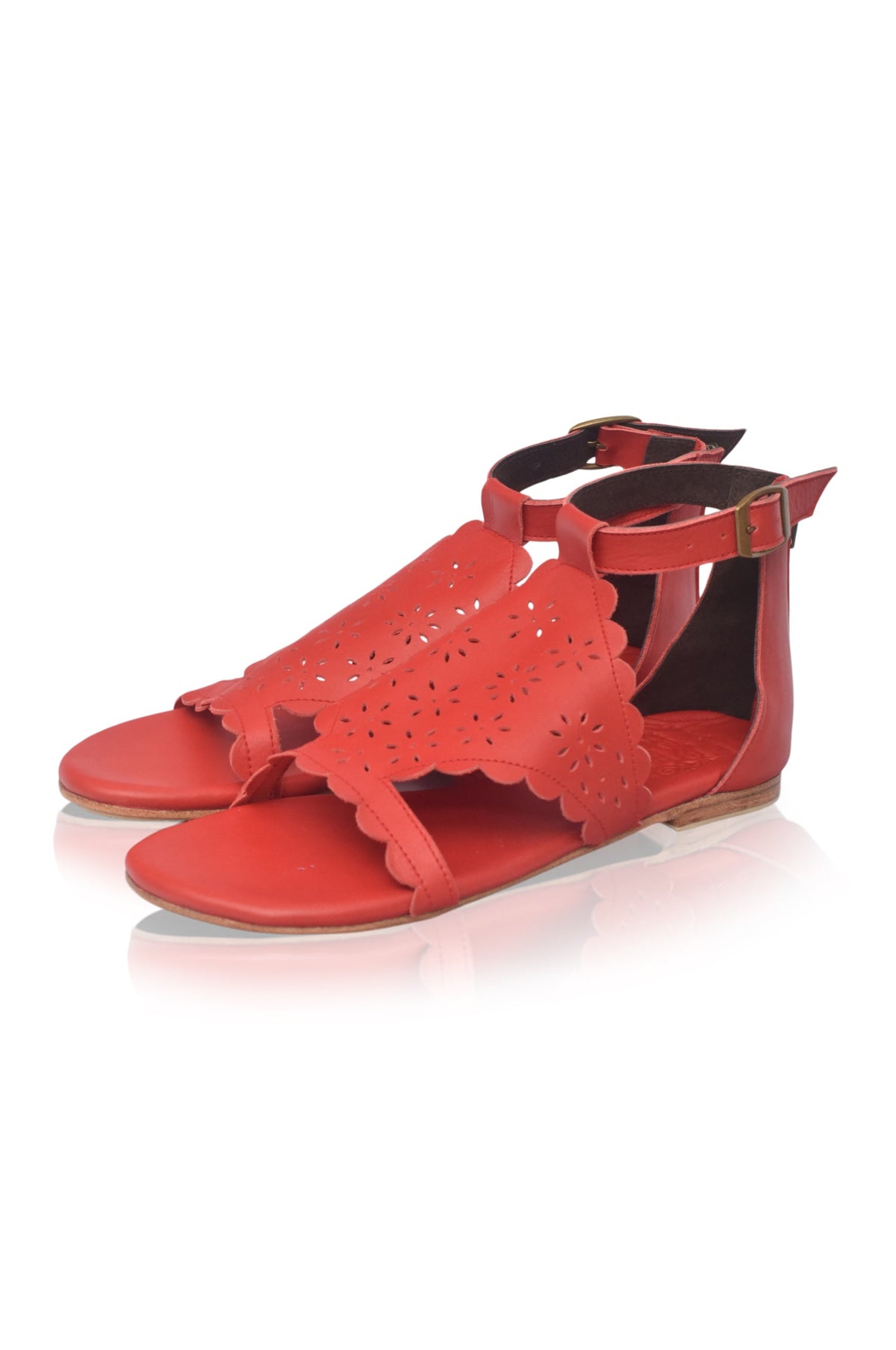 Al Fresco Cut-Out Leather Sandals-7