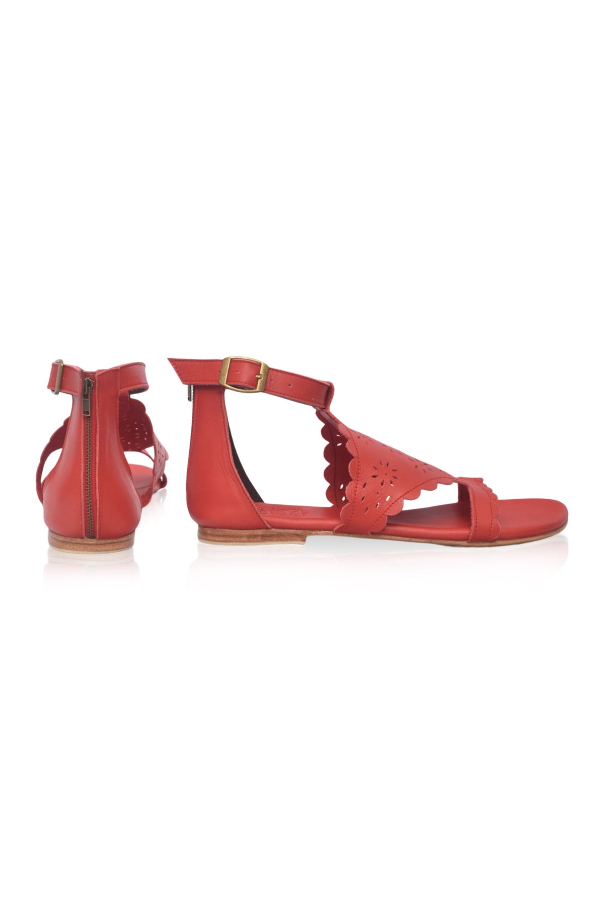 Al Fresco Cut-Out Leather Sandals-4