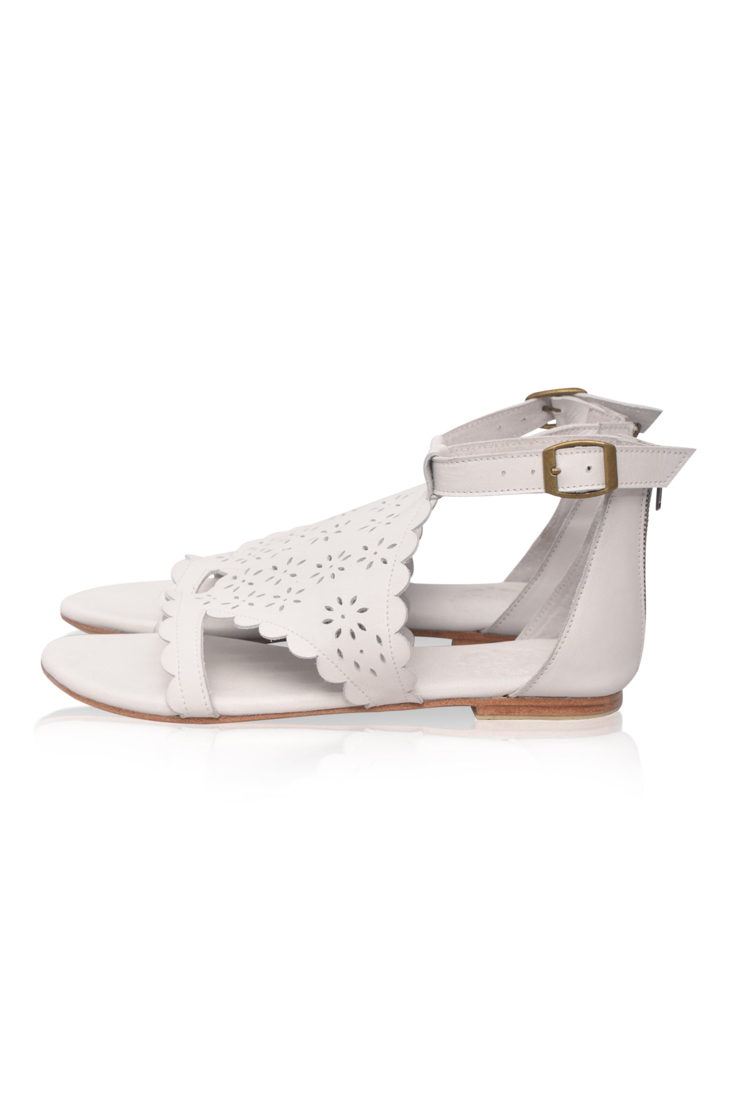 Al Fresco Cut-Out Leather Sandals-2