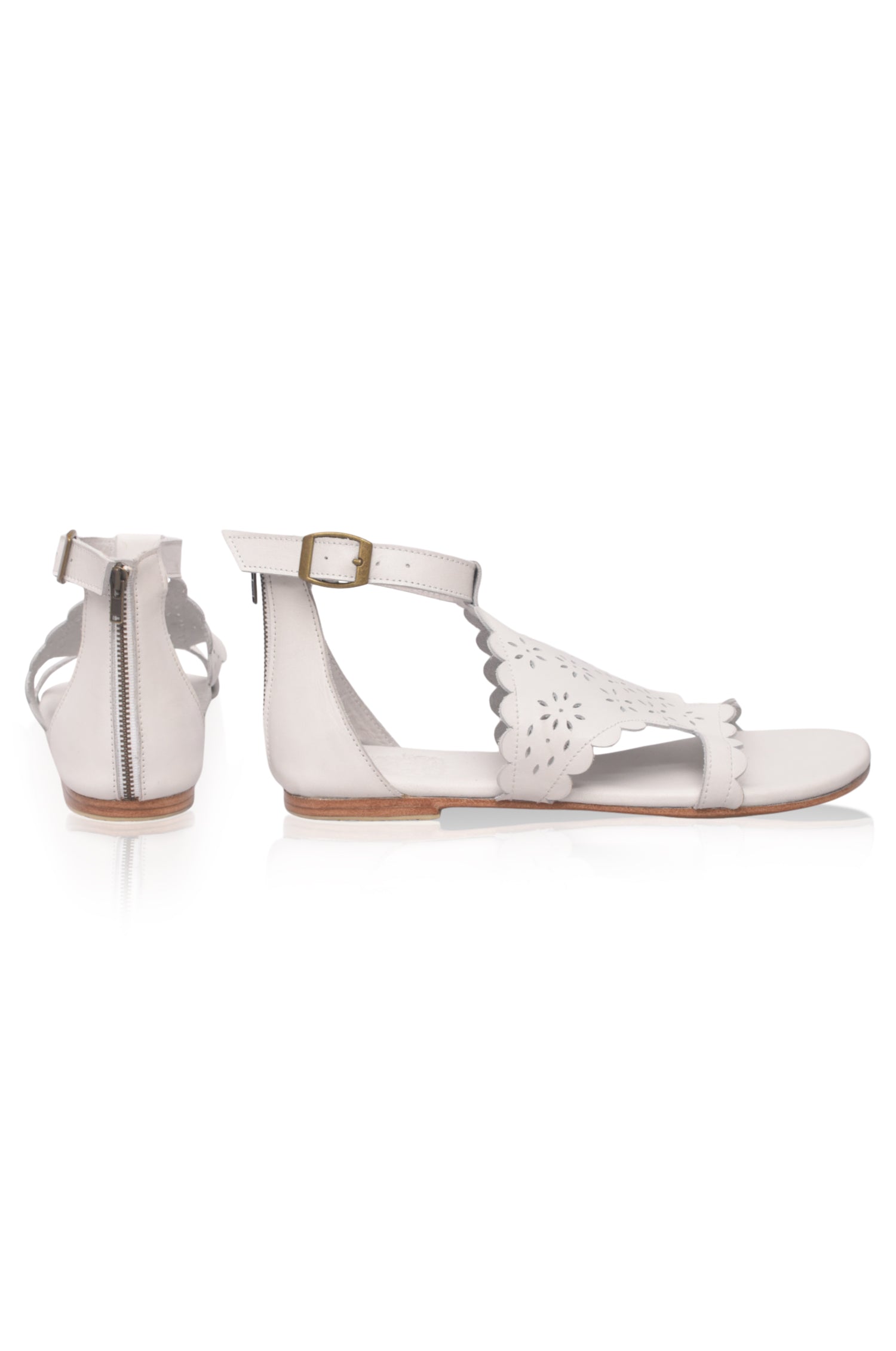 Al Fresco Cut-Out Leather Sandals-4