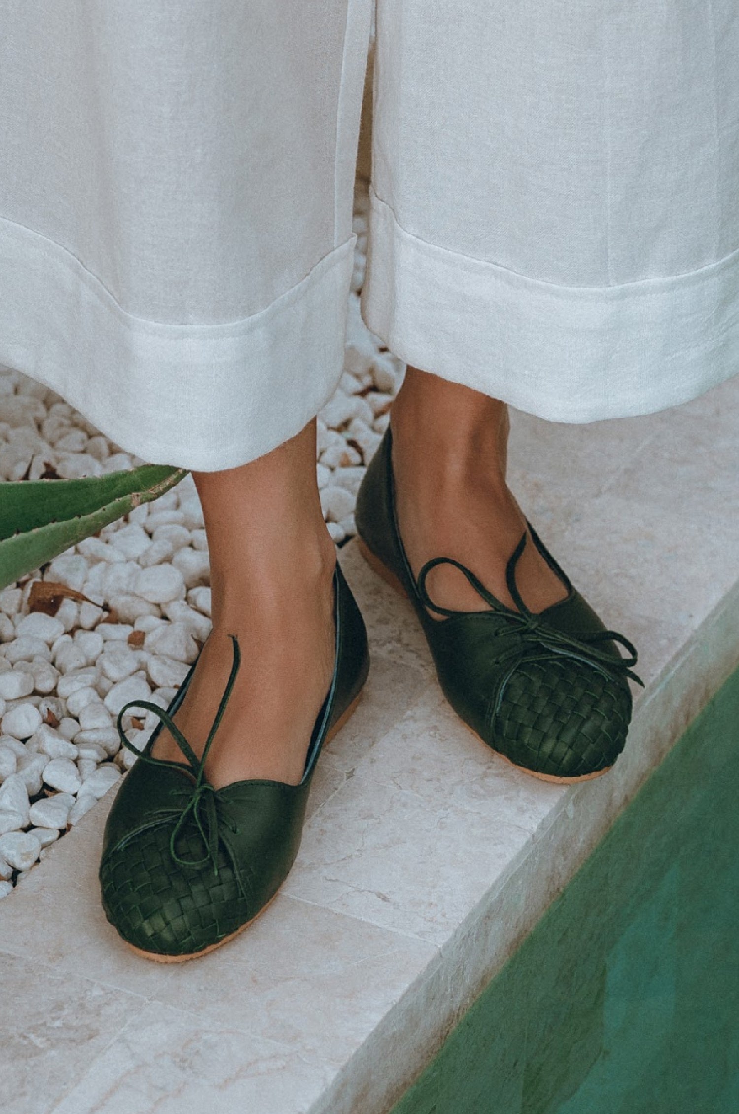 Alexandra Woven Leather Flats-0