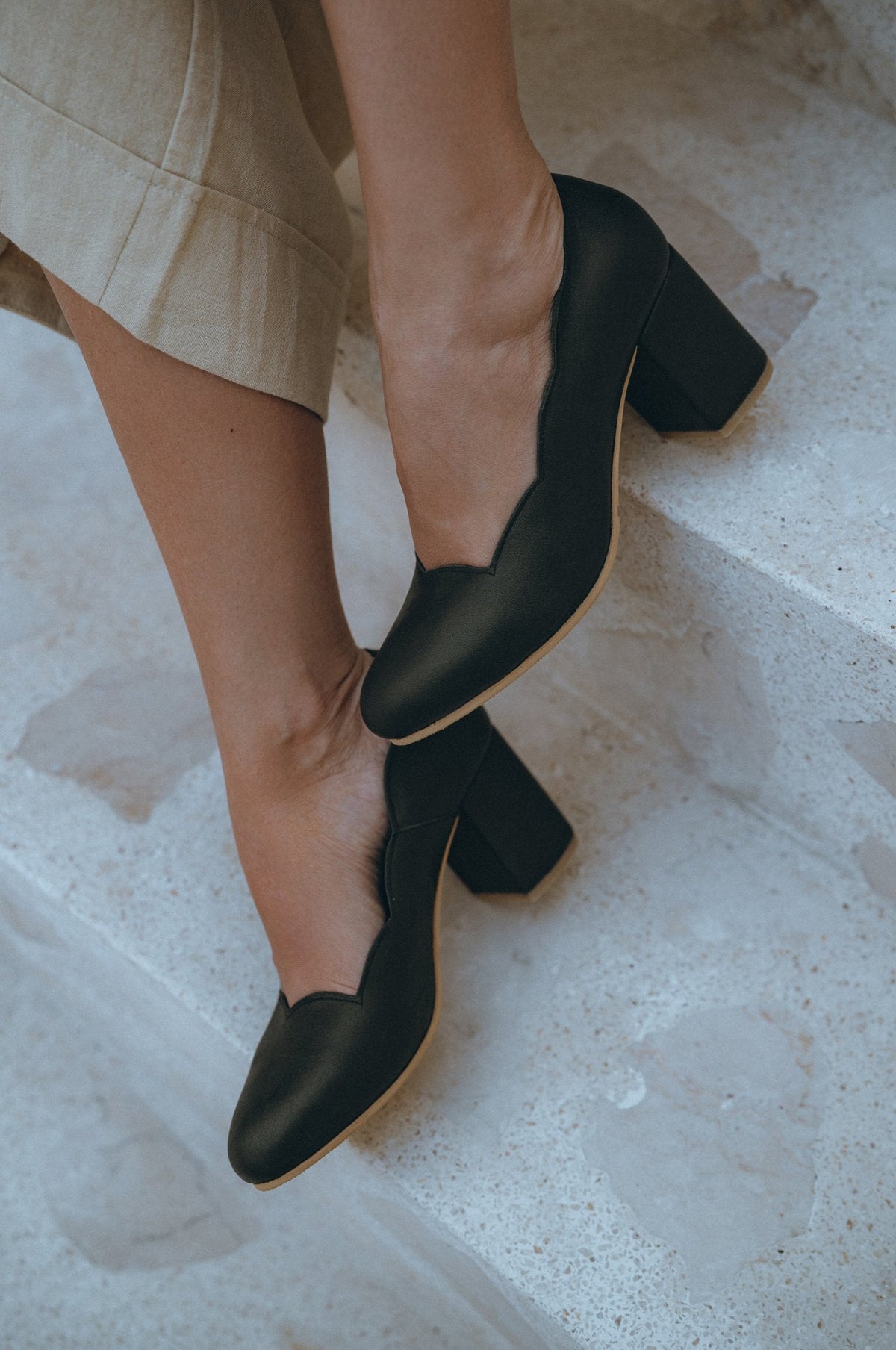 Alia Classic Leather Heels (Sz. 4 & 10.5)-0