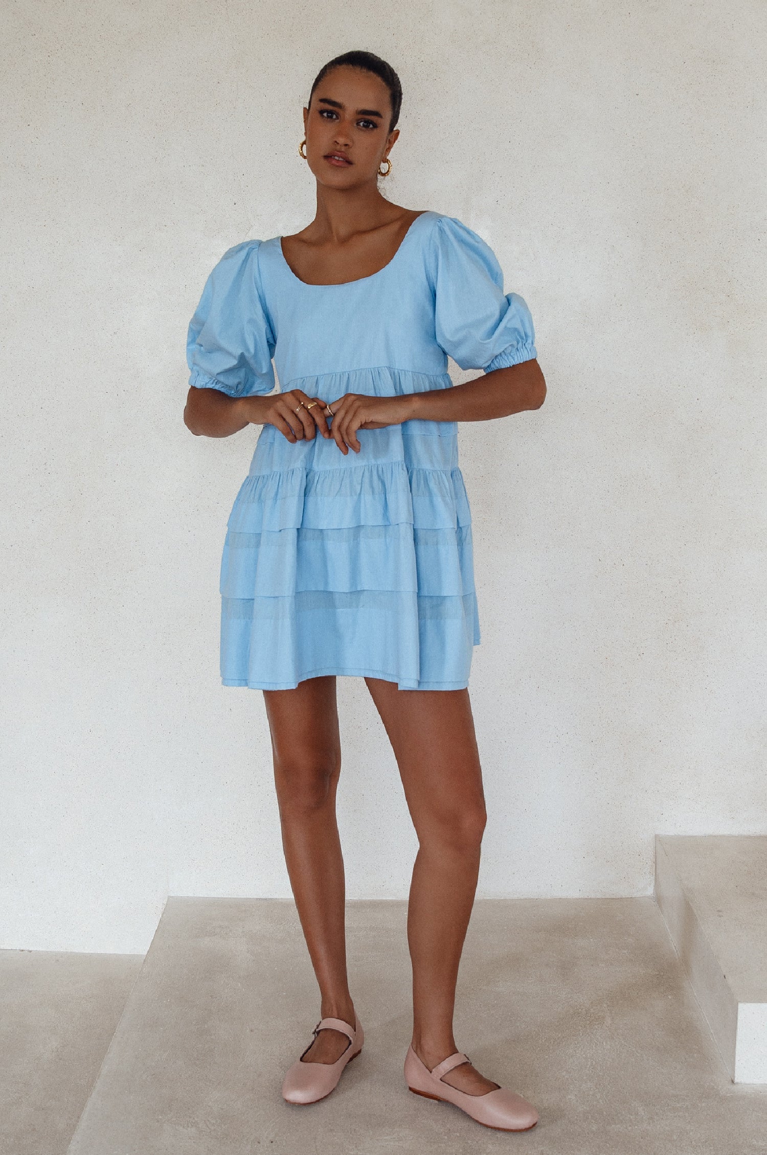 Andrea Babydoll Cotton Mini Dress (Sale)-5