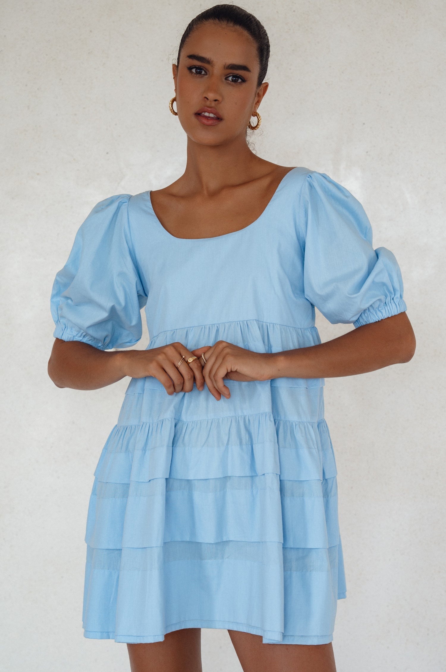 Andrea Babydoll Cotton Mini Dress (Sale)-1