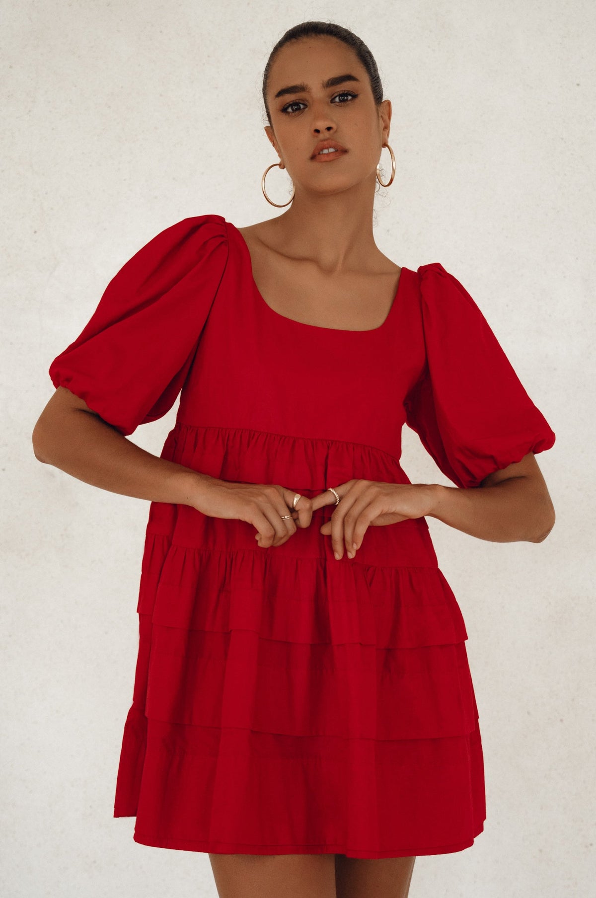 Andrea Babydoll Cotton Mini Dress (Sale)-6