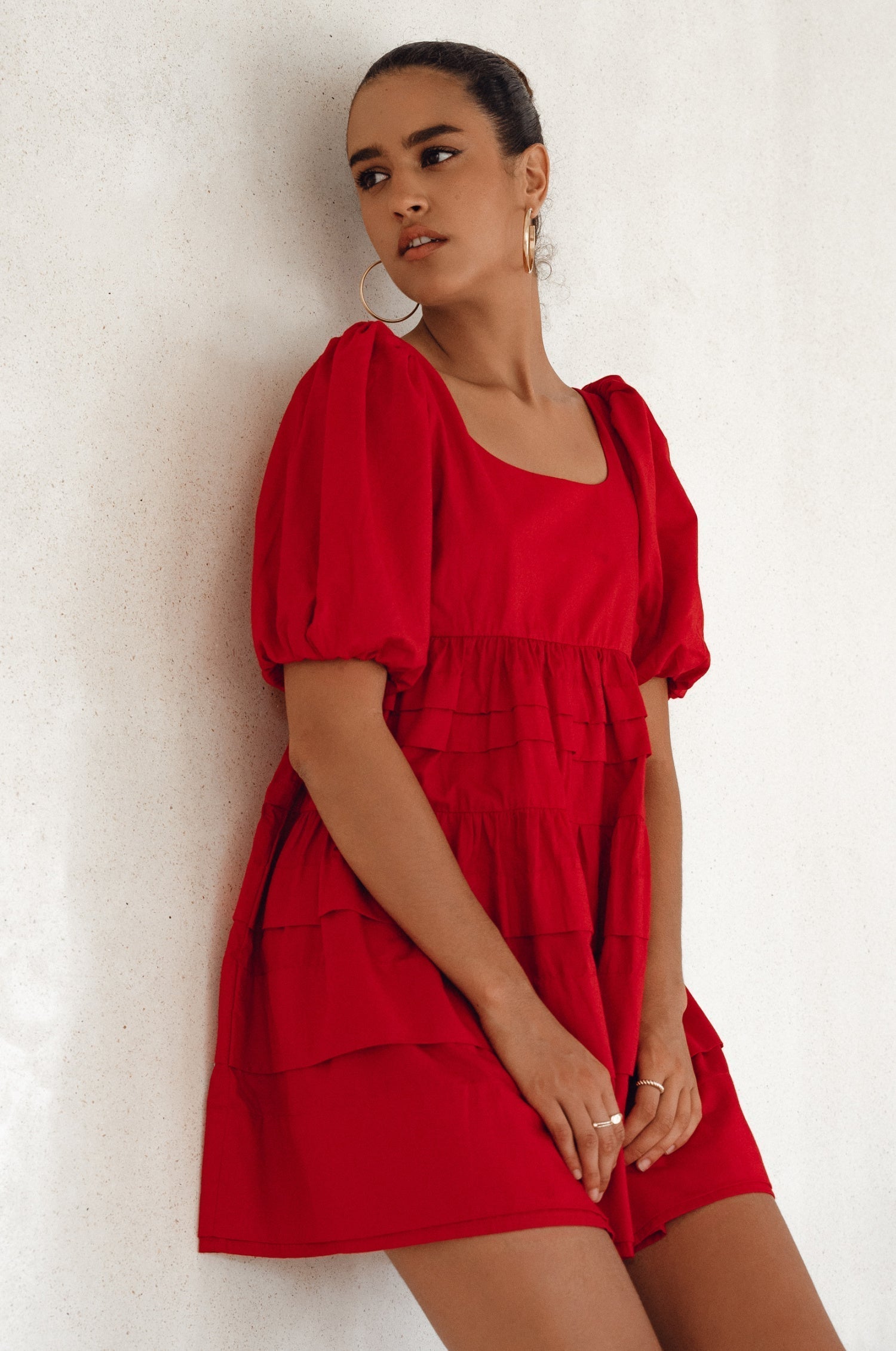 Andrea Babydoll Cotton Mini Dress (Sale)-1