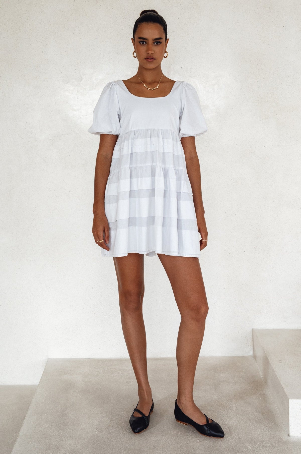 Andrea Babydoll Cotton Mini Dress (Sale)-4