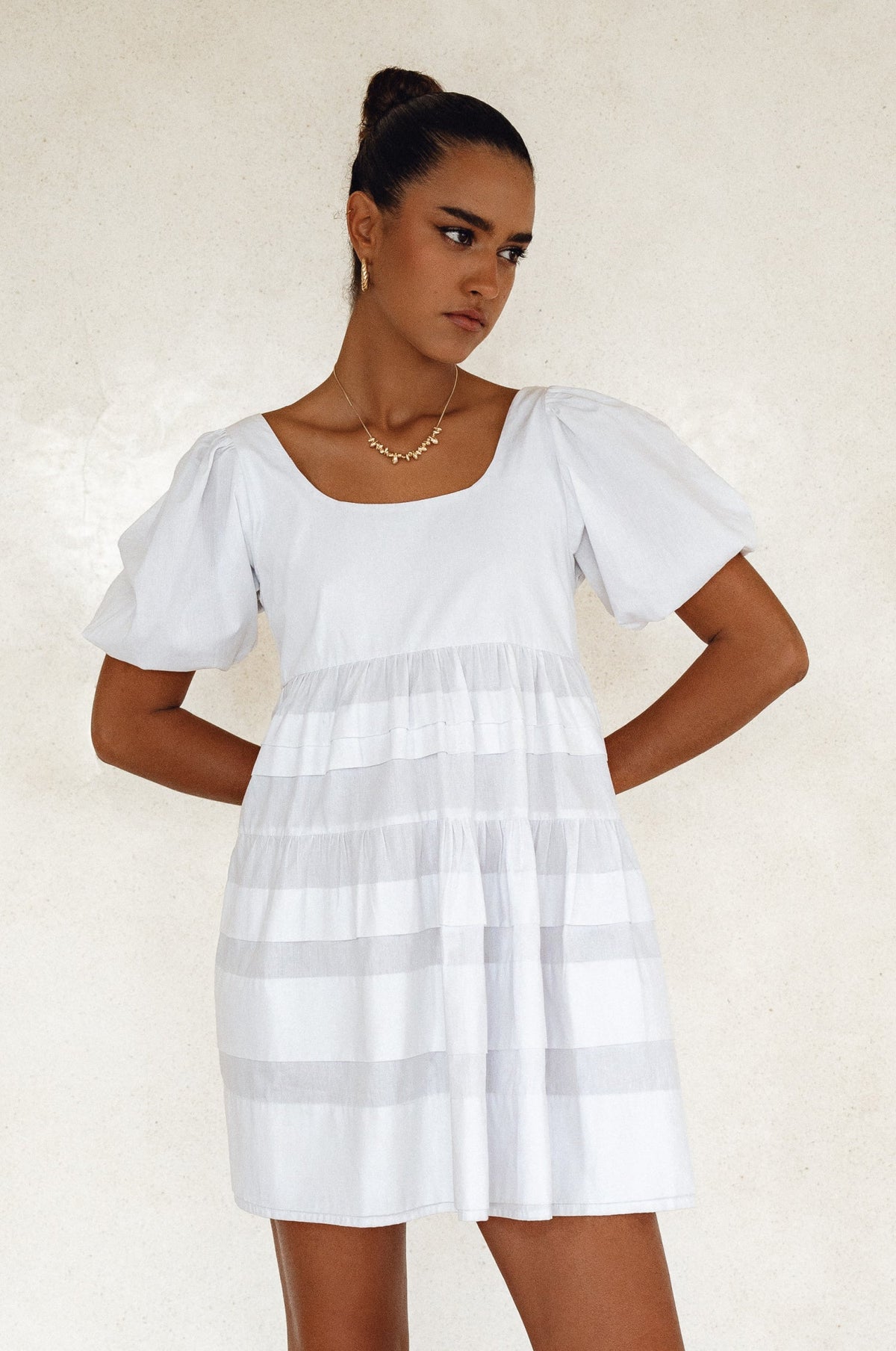 Andrea Babydoll Cotton Mini Dress (Sale)-8