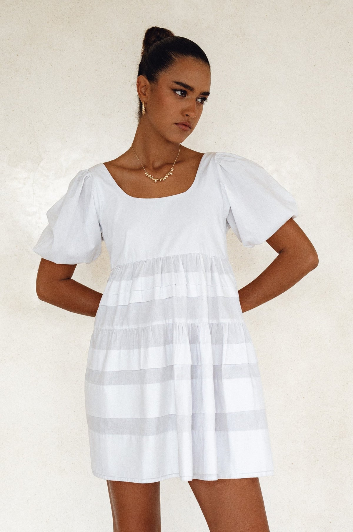 Andrea Babydoll Cotton Mini Dress (Sale)-8