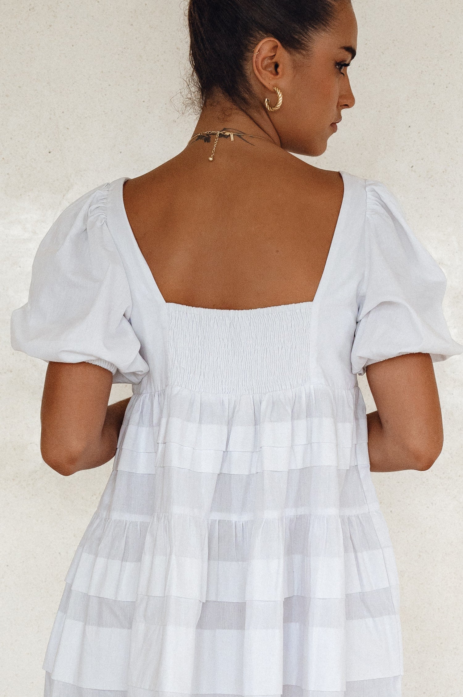 Andrea Babydoll Cotton Mini Dress (Sale)-2