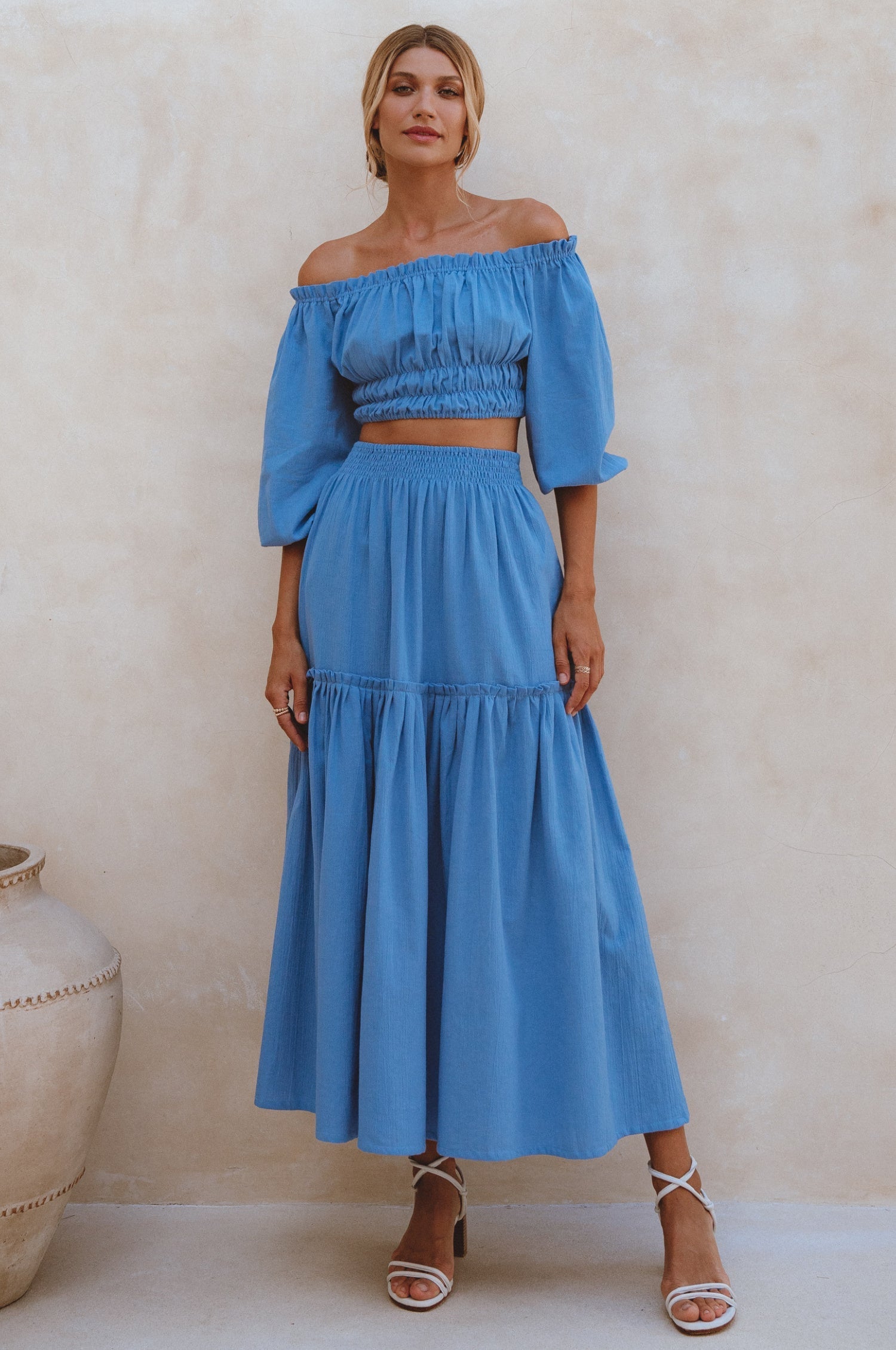 Annabelle Boho Linen Maxi Skirt-1