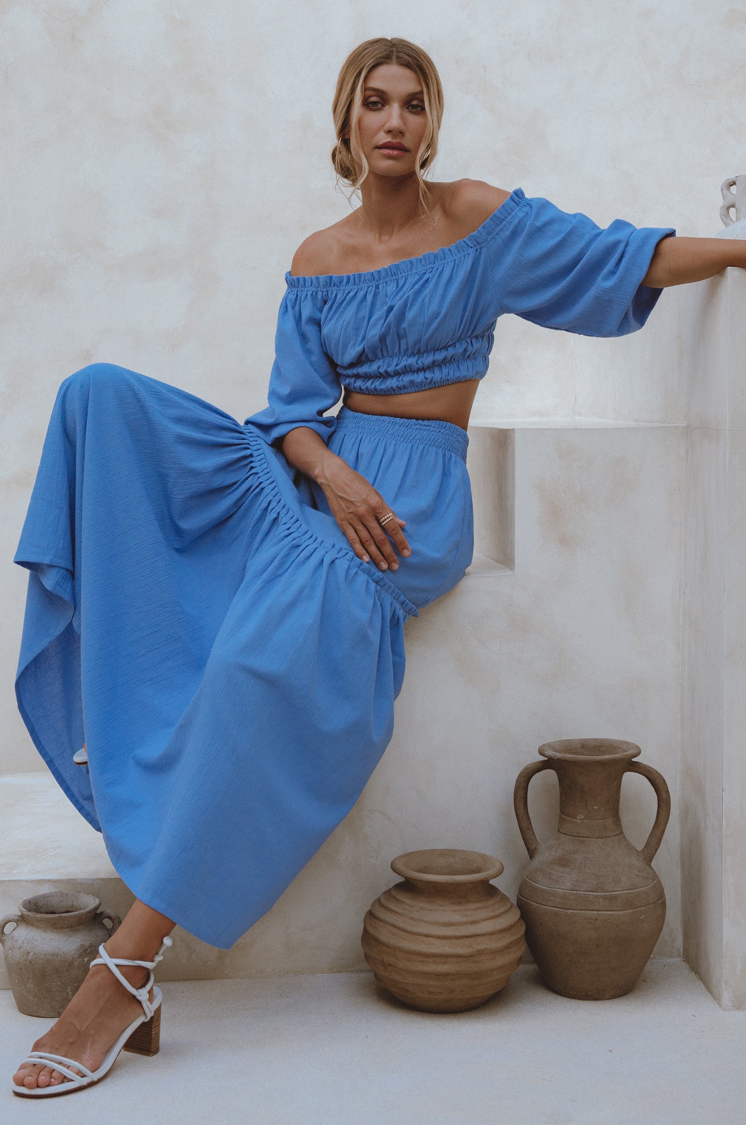 Annabelle Boho Linen Maxi Skirt-5