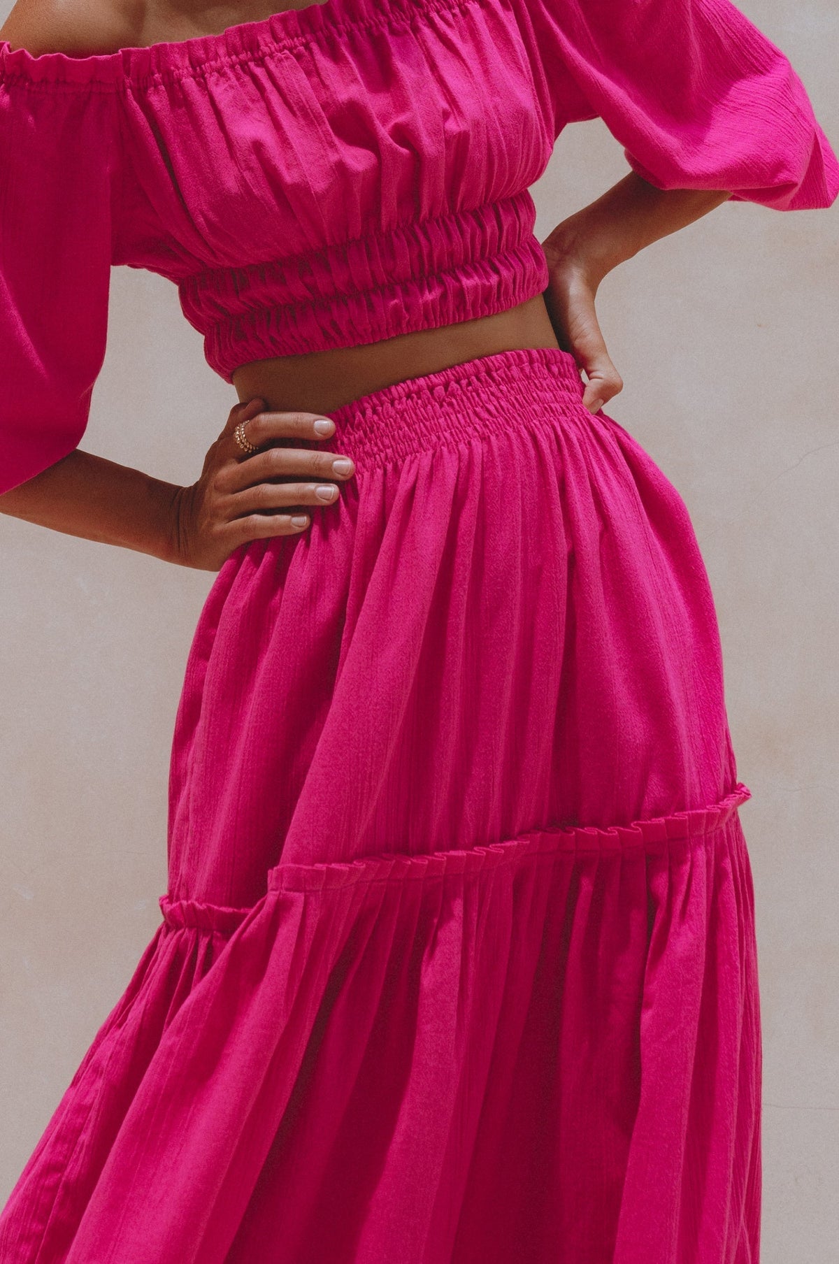 Annabelle Boho Linen Maxi Skirt-2