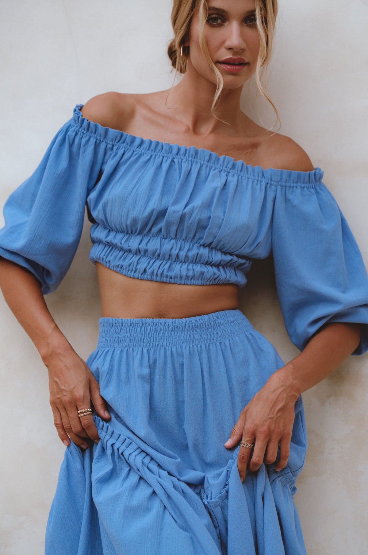 Annabelle Linen Cropped Top-0