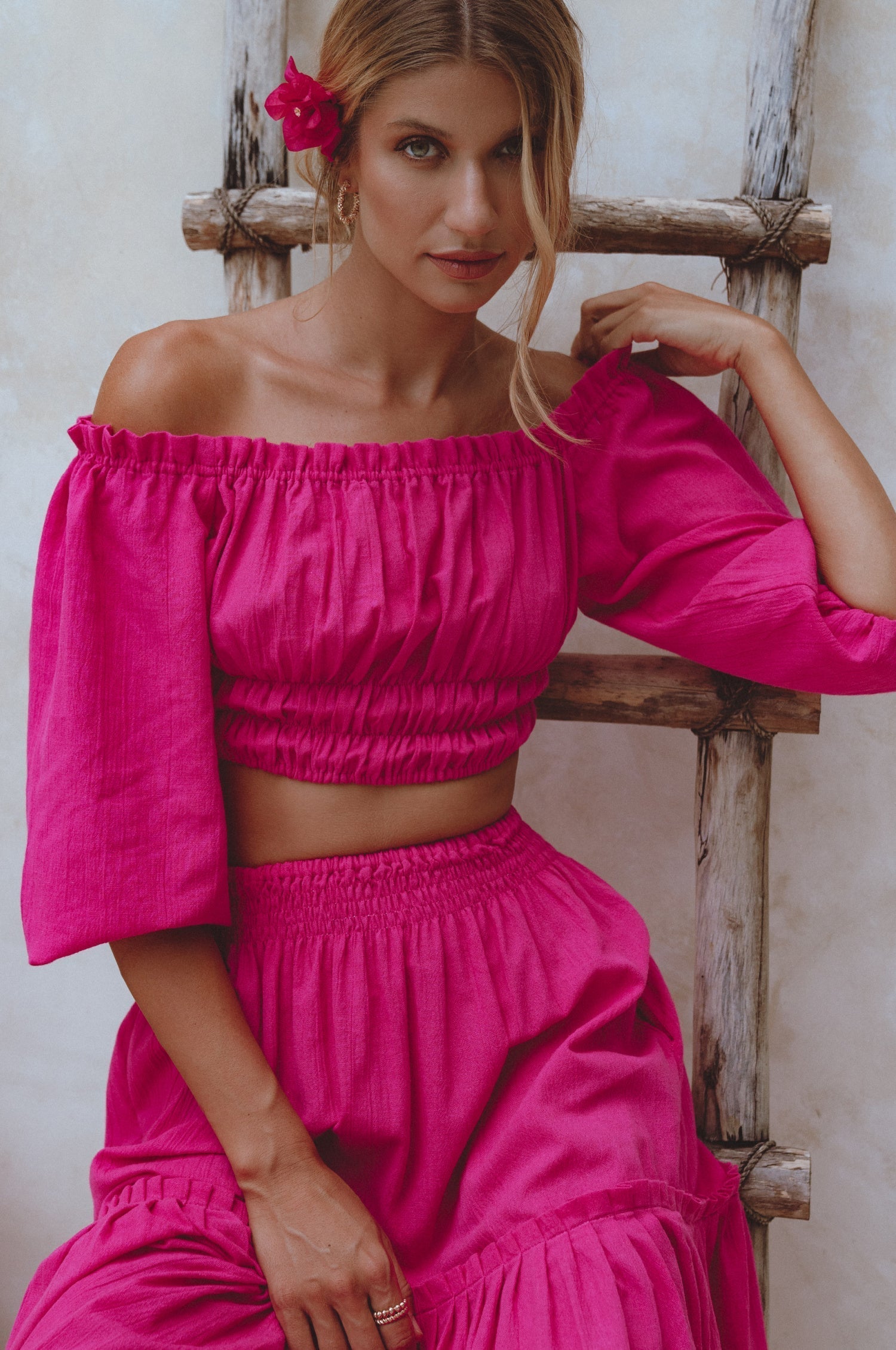 Annabelle Linen Cropped Top-0