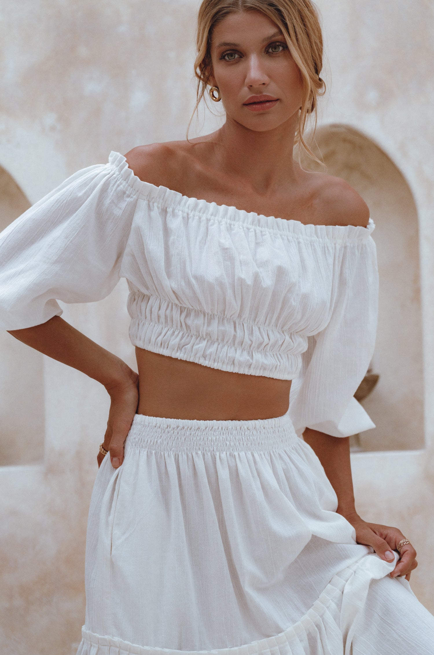 Annabelle Linen Cropped Top-4