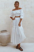 Annabelle Boho Linen Maxi Skirt-0