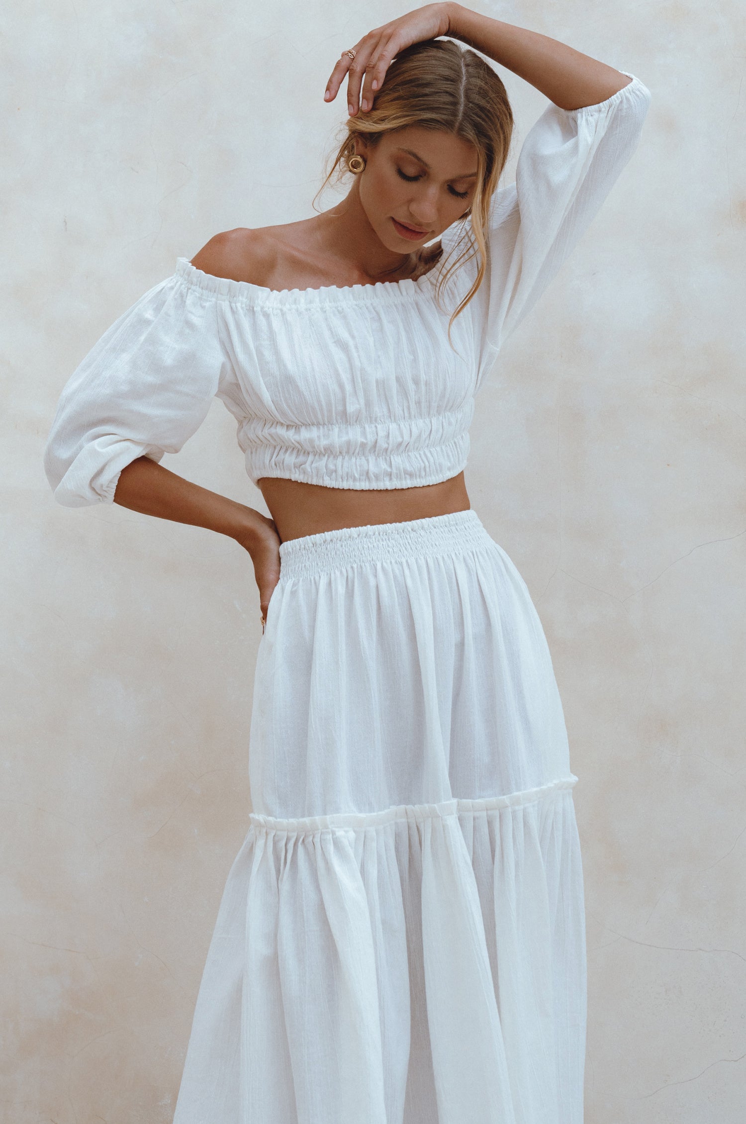 Annabelle Boho Linen Maxi Skirt-1