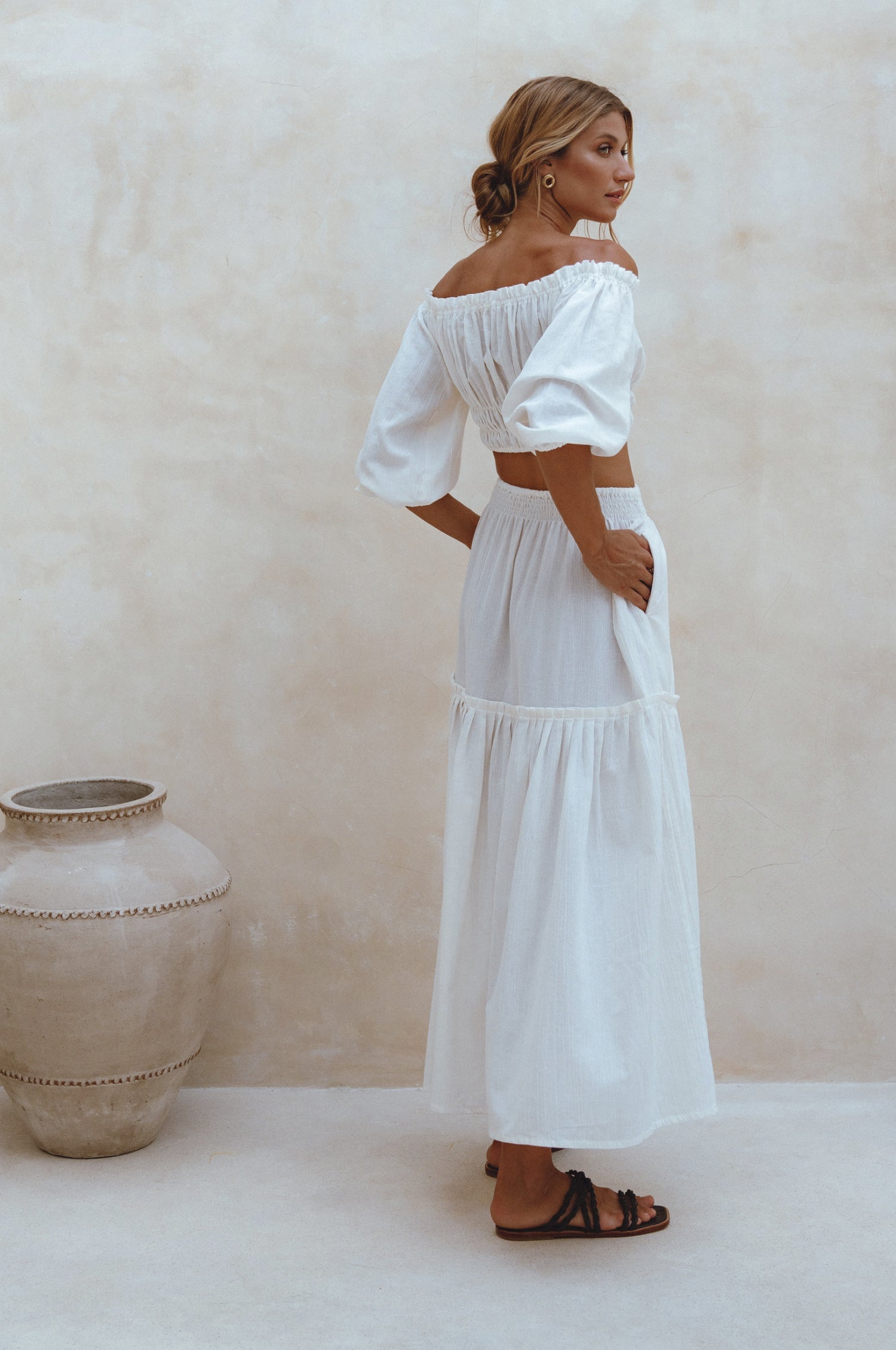 Annabelle Boho Linen Maxi Skirt-3