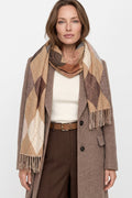 Beige Argyle Pattern Scarf-0