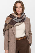 Brown Argyle Pattern Scarf-0