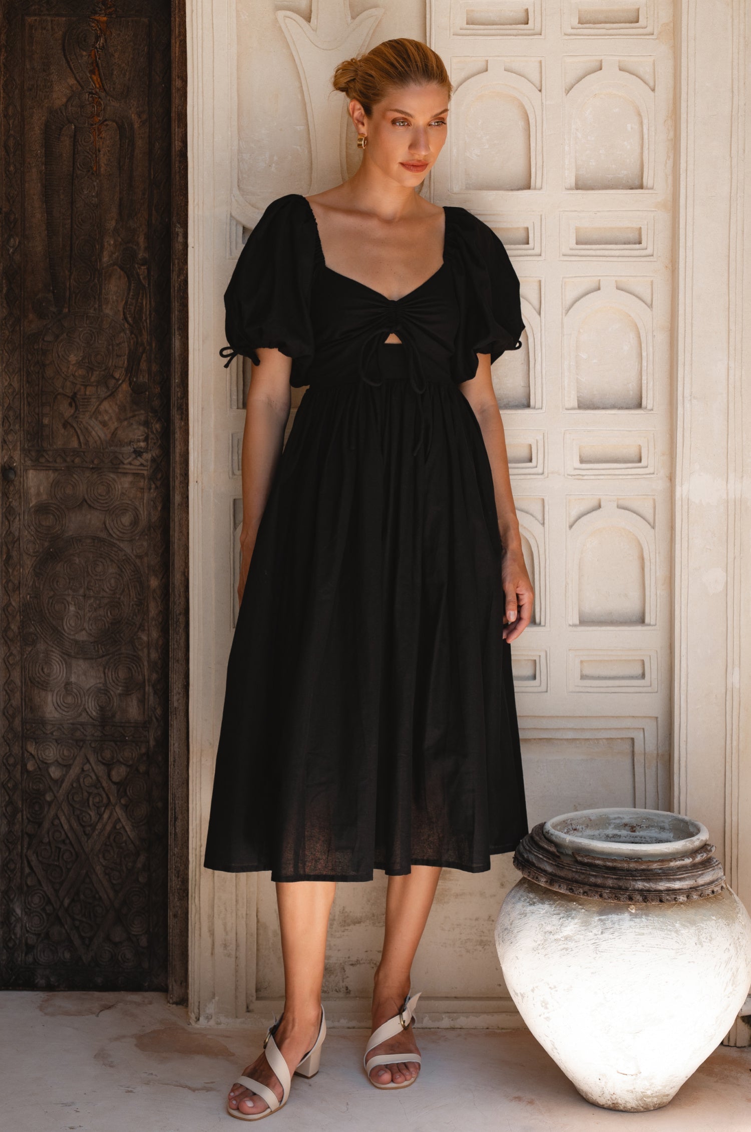 Atrani Puff Sleeve Dress-2