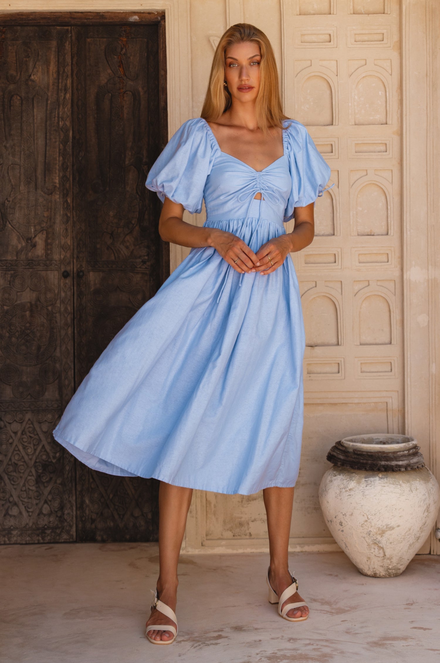 Atrani Puff Sleeve Dress-2