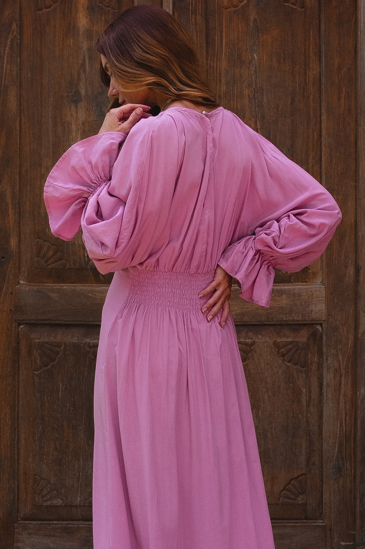 Ava Long Sleeve Ruffle Maxi Dress (Sale)-2